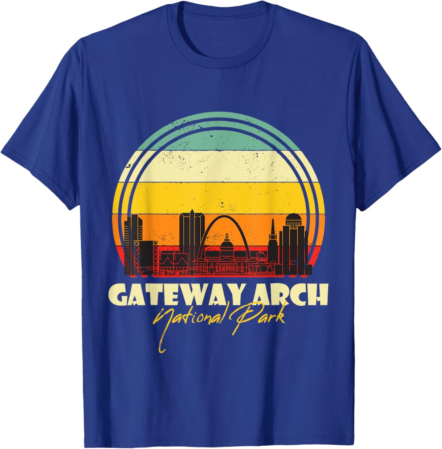 Gateway Arch Retro St Louis National Park Missouri Souvenir T-Shirt - T-Shirt | Royal