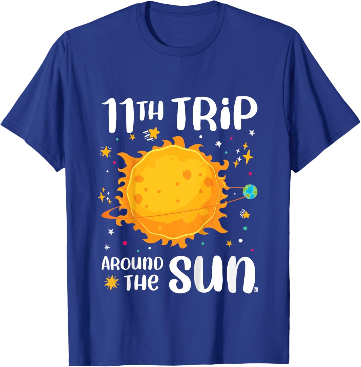 11th Birthday 11th Trip Around The Sun Space Theme T-Shirt - T-Shirt | Royal