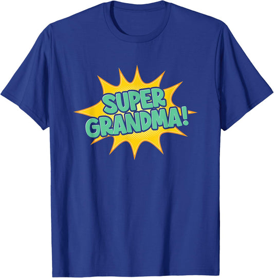 Super Grandma Comic Superhero Retro Grandma Mother's Day T-Shirt - T-Shirt | Royal