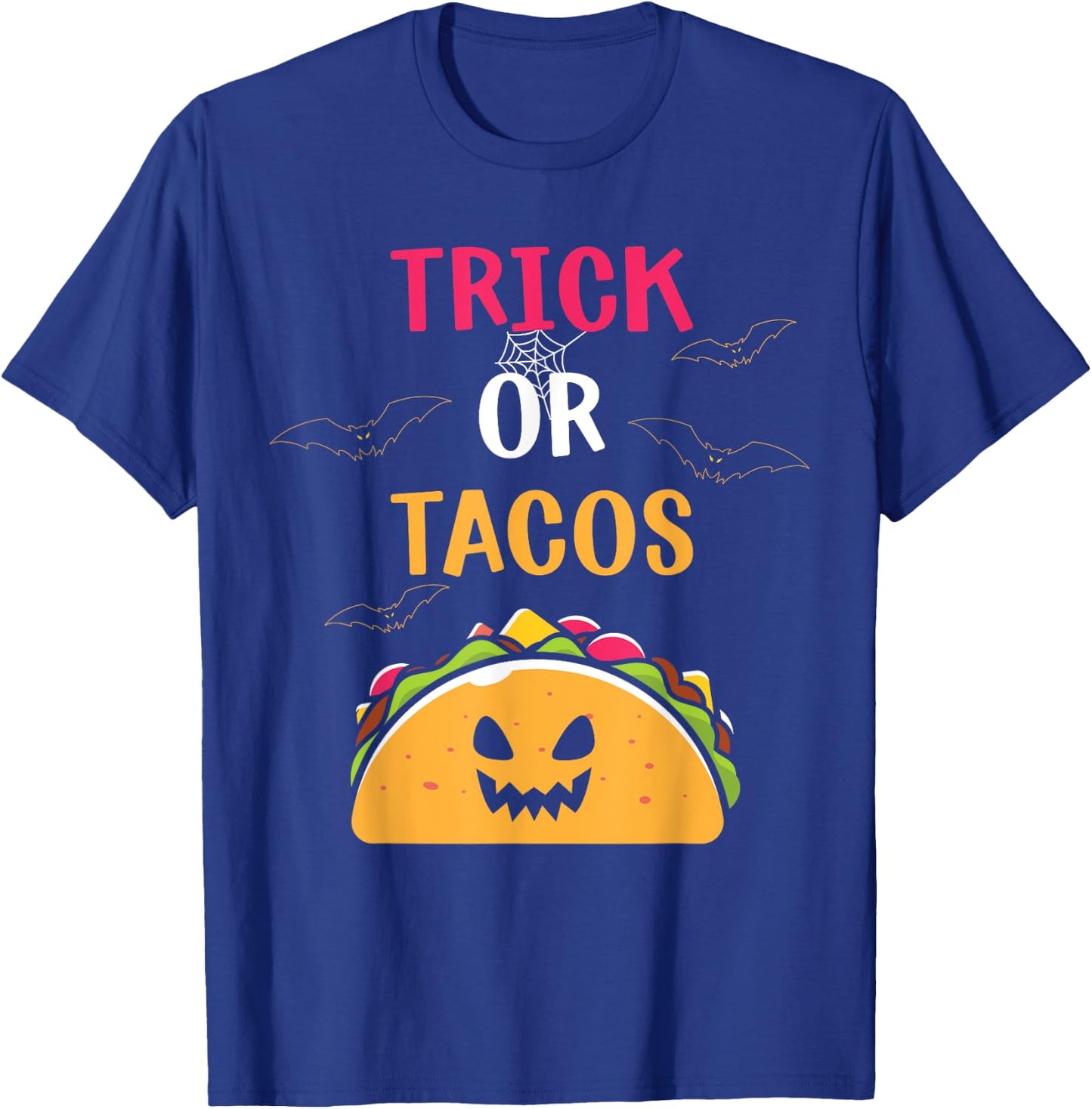 Trick or Tacos funny Halloween Mexican Food Men Women Kids T-Shirt - T-Shirt | Royal