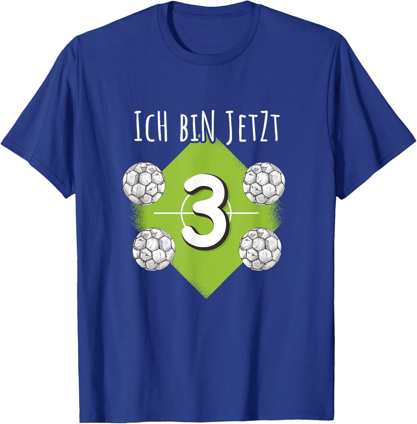 Ich bin 3 Junge Fussball 3rd Children's Birthday Football T-Shirt - T-Shirt | Royal