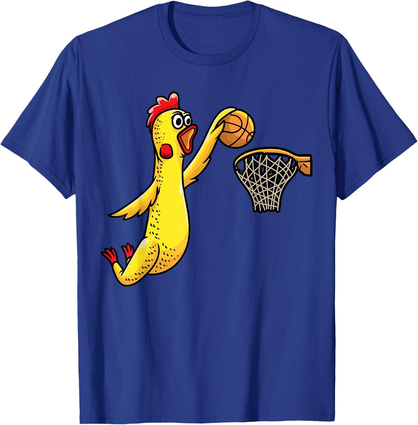 Funny Rubber Chicken Playing Basketball Player Sports T-Shirt - T-Shirt | Royal
