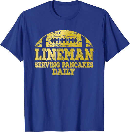 Black and Golds for Football Lineman and Football Pancake T-Shirt - T-Shirt | Royal