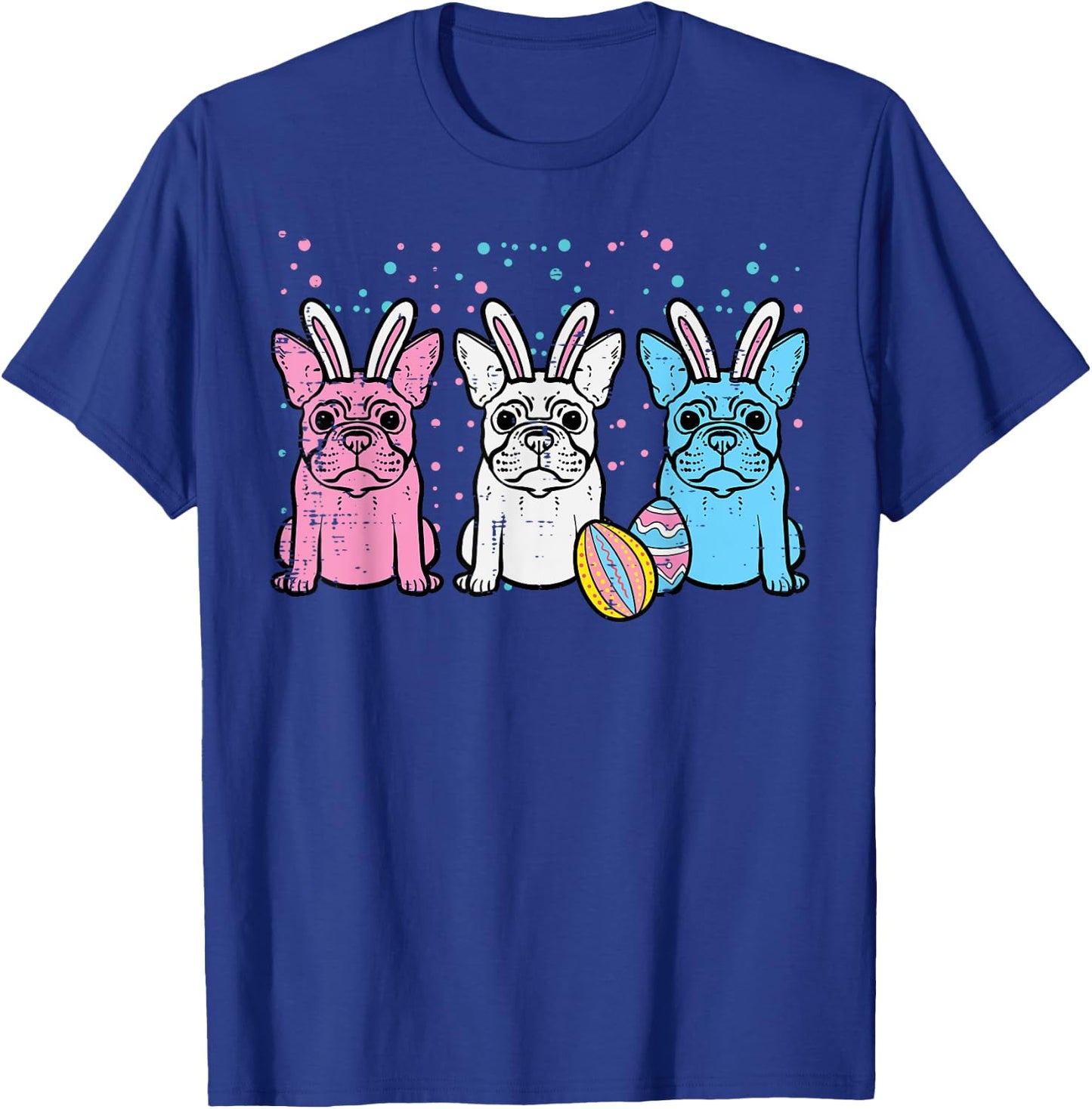Easter Bunny French Bulldogs Frenchie Dogs Men Women Kids T-Shirt - T-Shirt | Royal