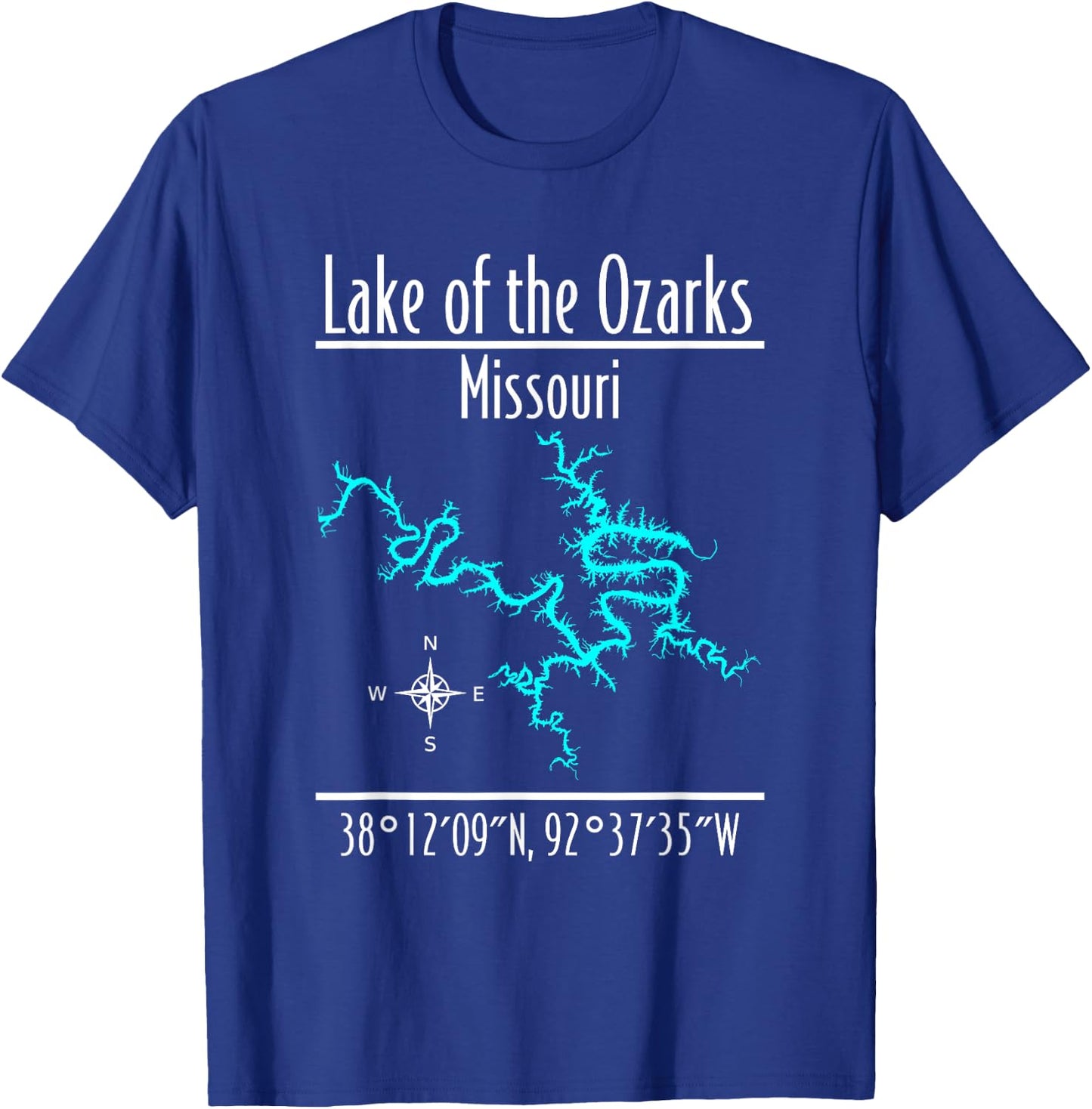 Modern Lake of the Ozarks, Missouri T-Shirt - T-Shirt | Royal