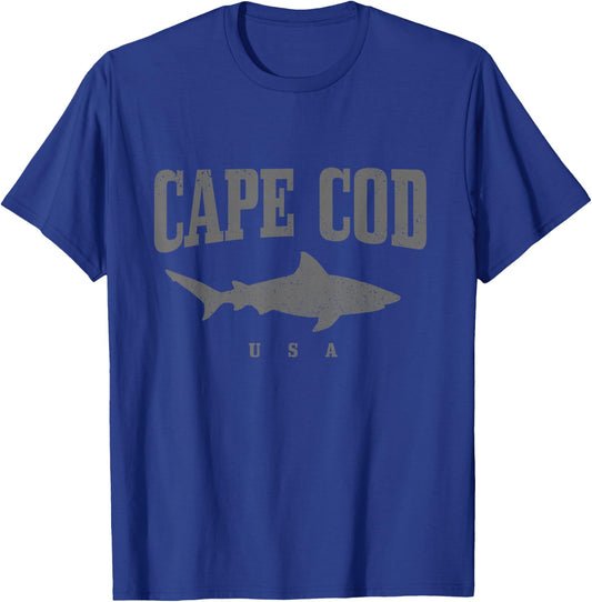 Cape Cod USA Great White Shark Cage Diving Vintage T-Shirt - T-Shirt | Royal