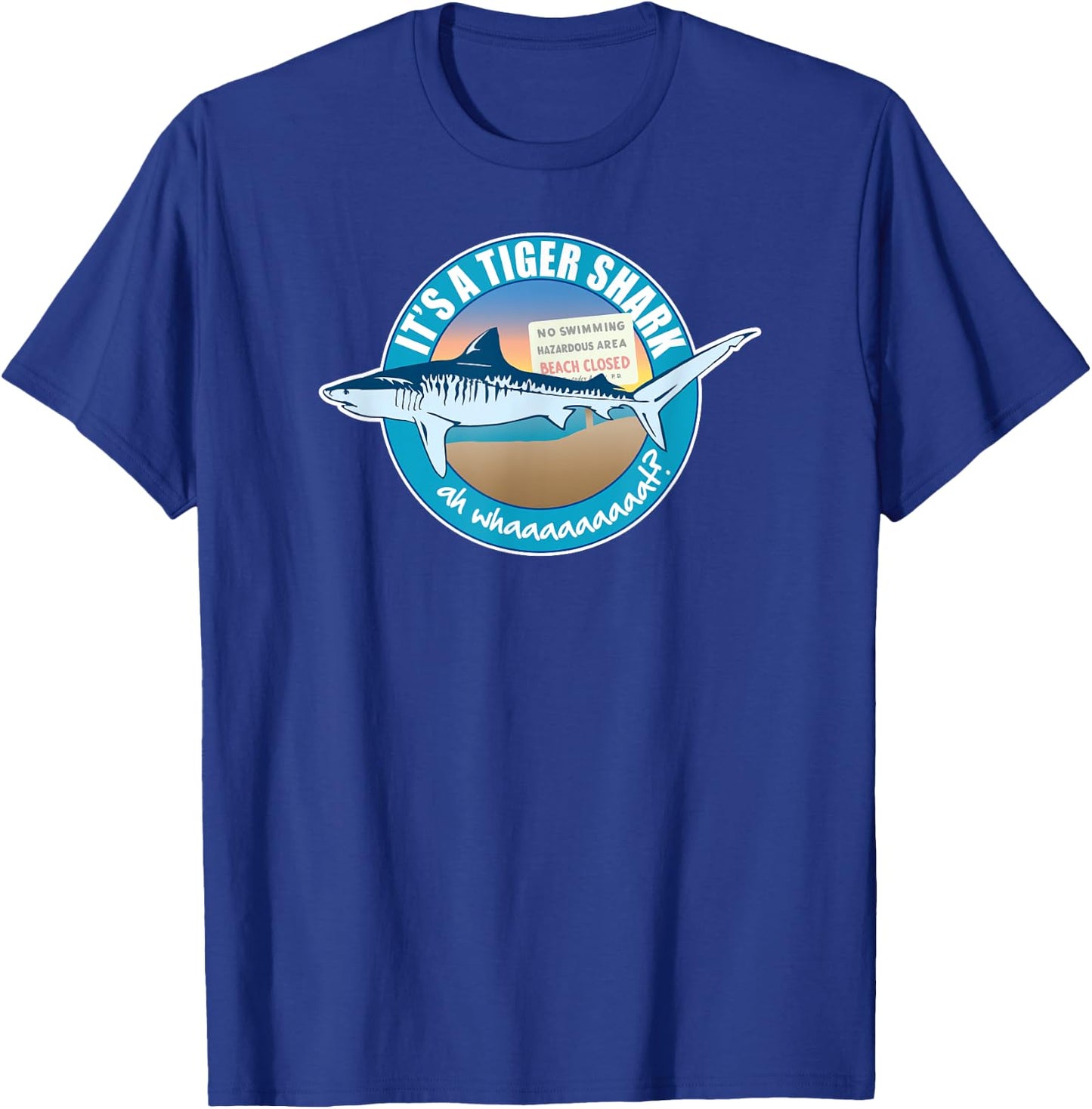 Jaws | Tiger Shark T-Shirt - T-Shirt | Royal