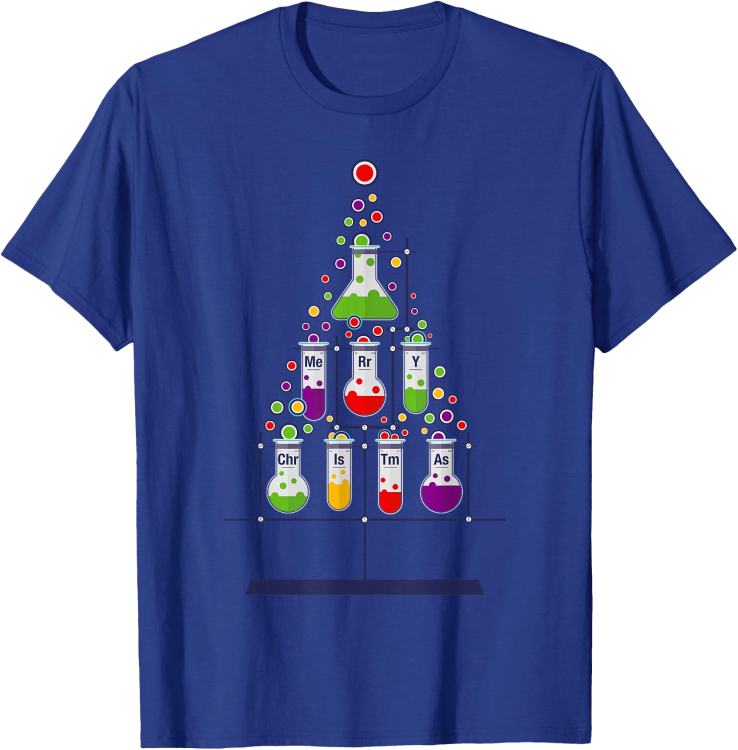 Funny Science Teacher Student Christmas Chemistry Xmas Humor T-Shirt - T-Shirt | Royal