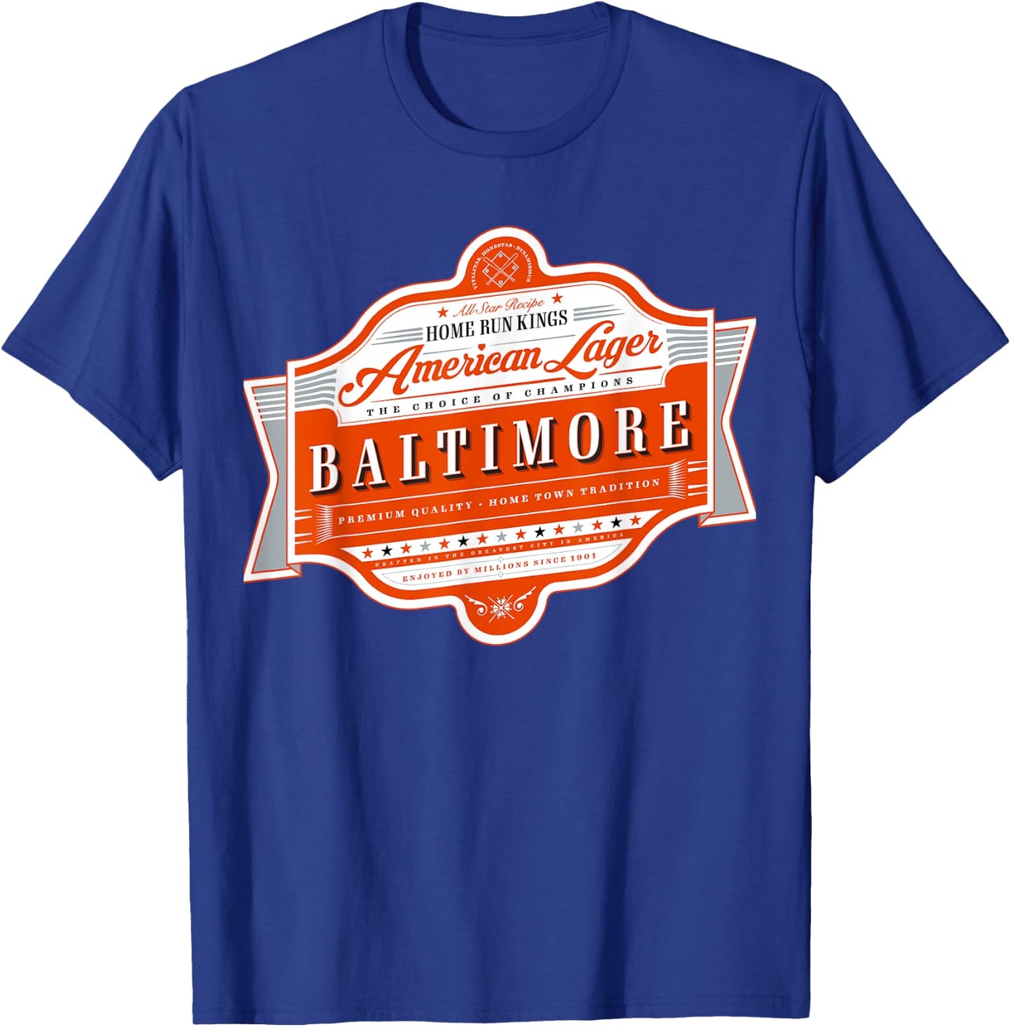 Classic Baltimore Beer Label - Charm City Pride T-Shirt - T-Shirt | Royal