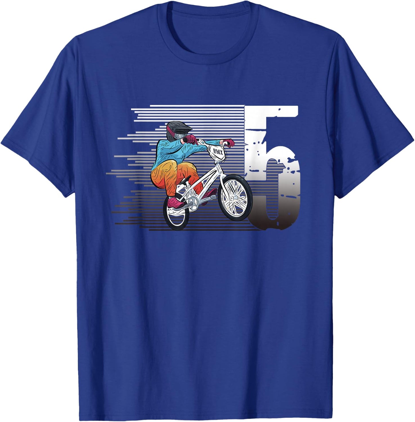 5 Year Old BMX Birthday Gift Party Boys Dirt Biking 5th Boy T-Shirt - T-Shirt | Royal