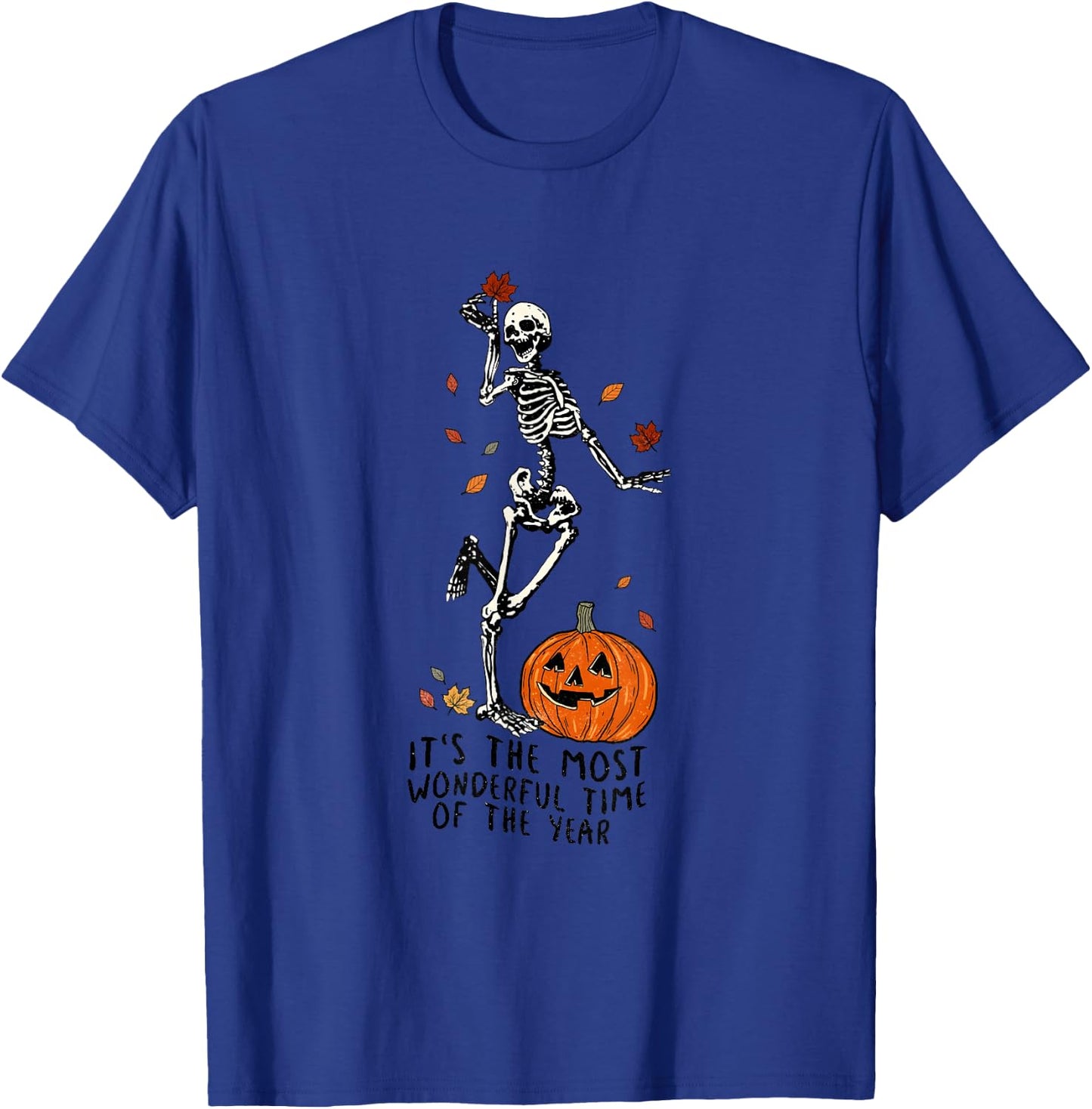 It's The Most Wonderful Time Of The Year Skeleton Halloween T-Shirt - T-Shirt | Royal
