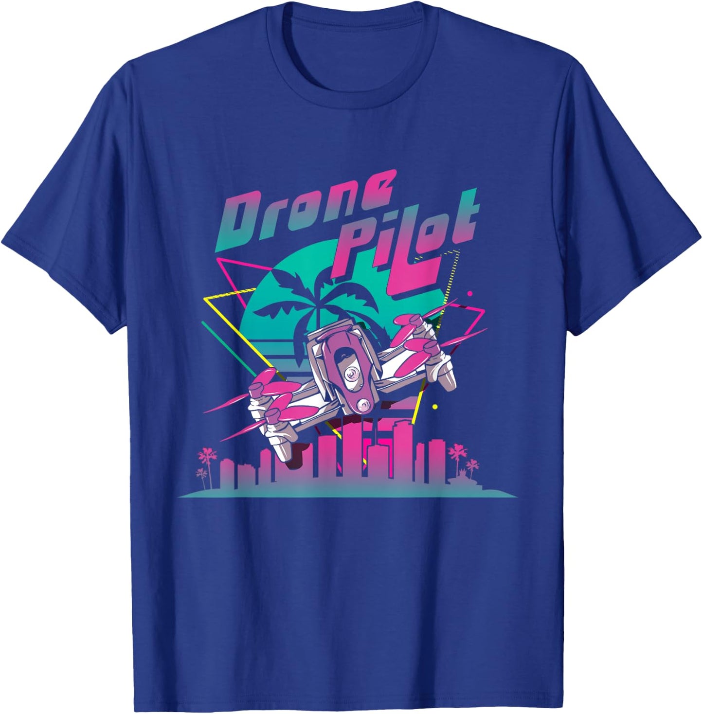 Retro Vintage Funny Drone Pilot T-Shirt - T-Shirt | Royal