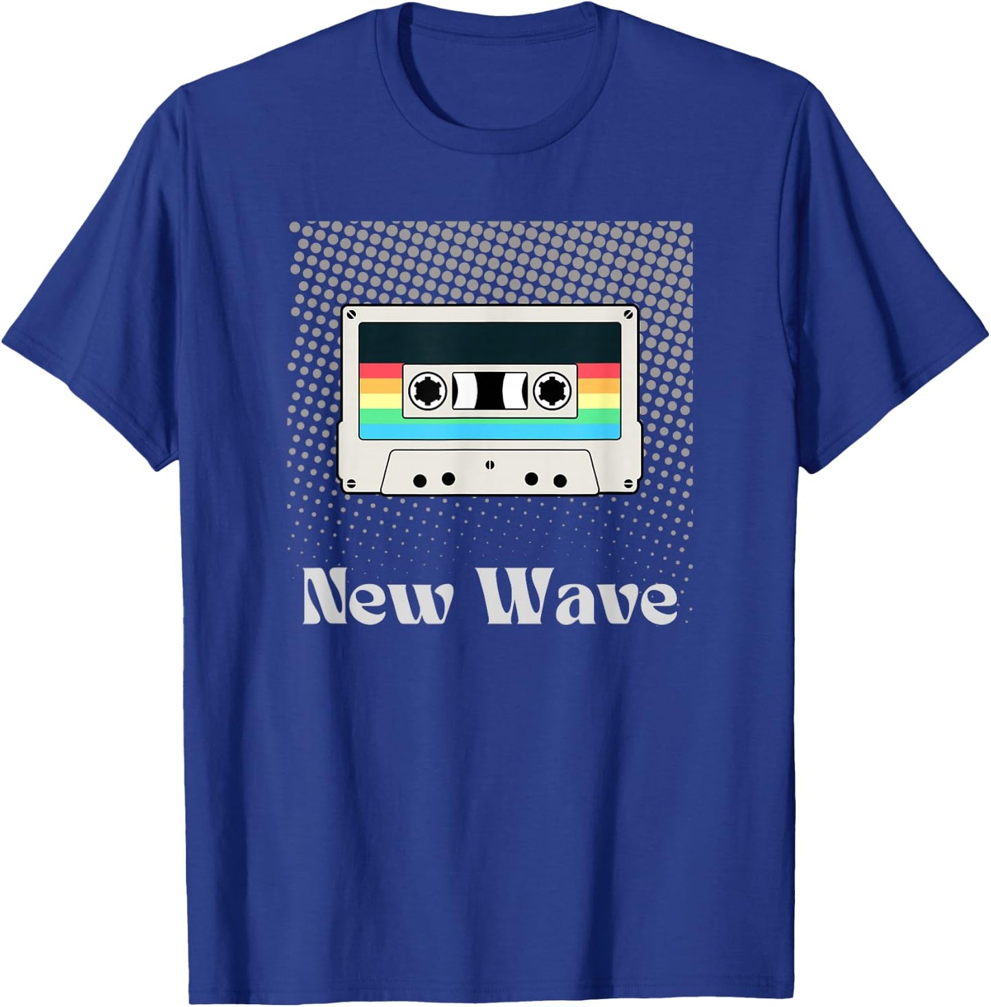 New Wave Music Retro Vintage Cassette Tape 80's Artistic T-Shirt - T-Shirt | Royal
