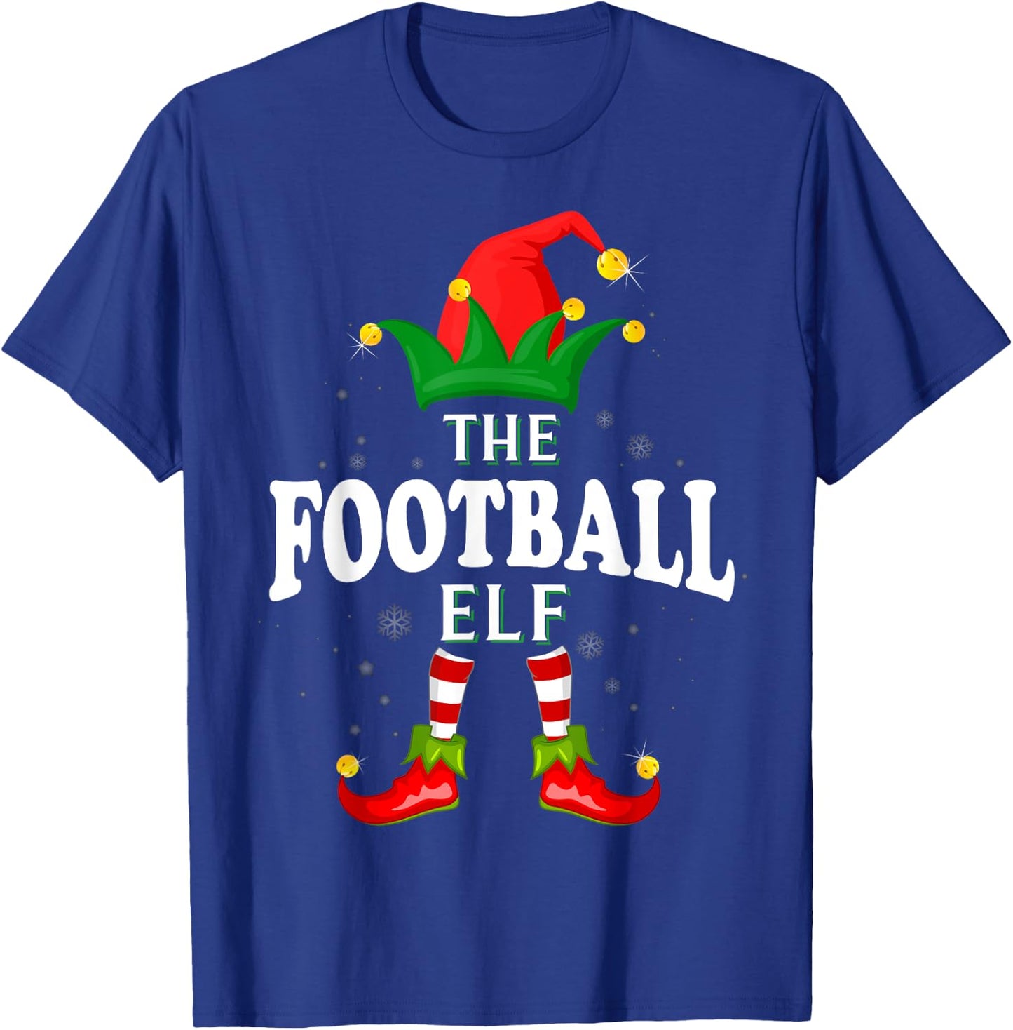 Xmas Football Elf Family Matching Christmas Pajama T-Shirt - T-Shirt | Royal