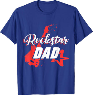 Men's Rockstar Birthday Rock Star Dad Party Music T-Shirt - T-Shirt | Royal