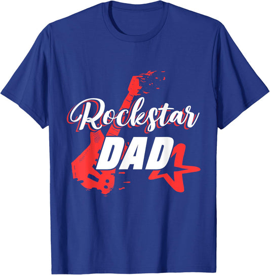 Men's Rockstar Birthday Rock Star Dad Party Music T-Shirt - T-Shirt | Royal
