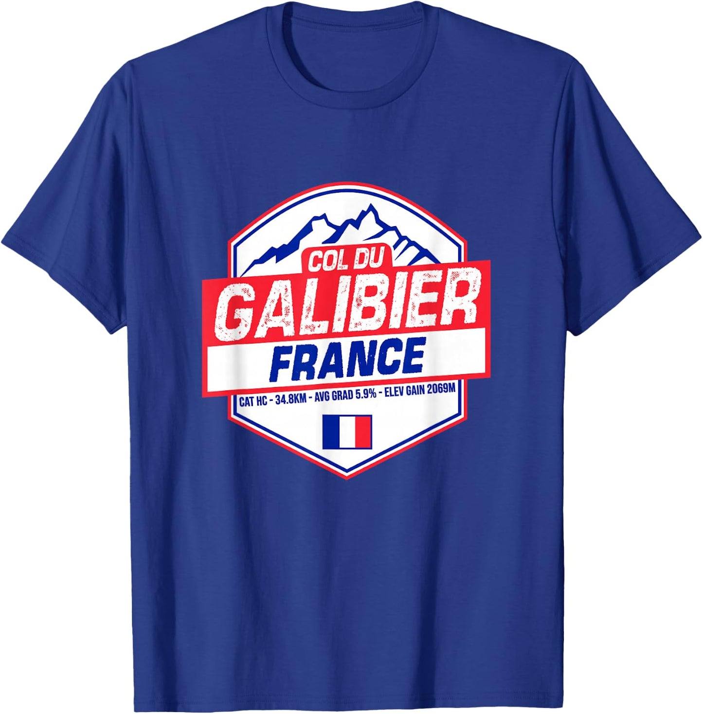Col du Galibier Cycling In France Road Cyclist T-Shirt - T-Shirt | Royal