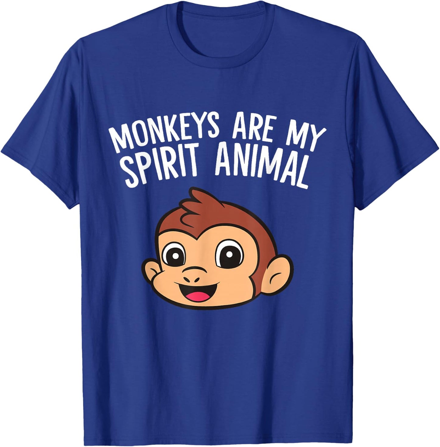 Funny Monkey Lover Monkeys Are My Spirit Animal T-Shirt - T-Shirt | Royal