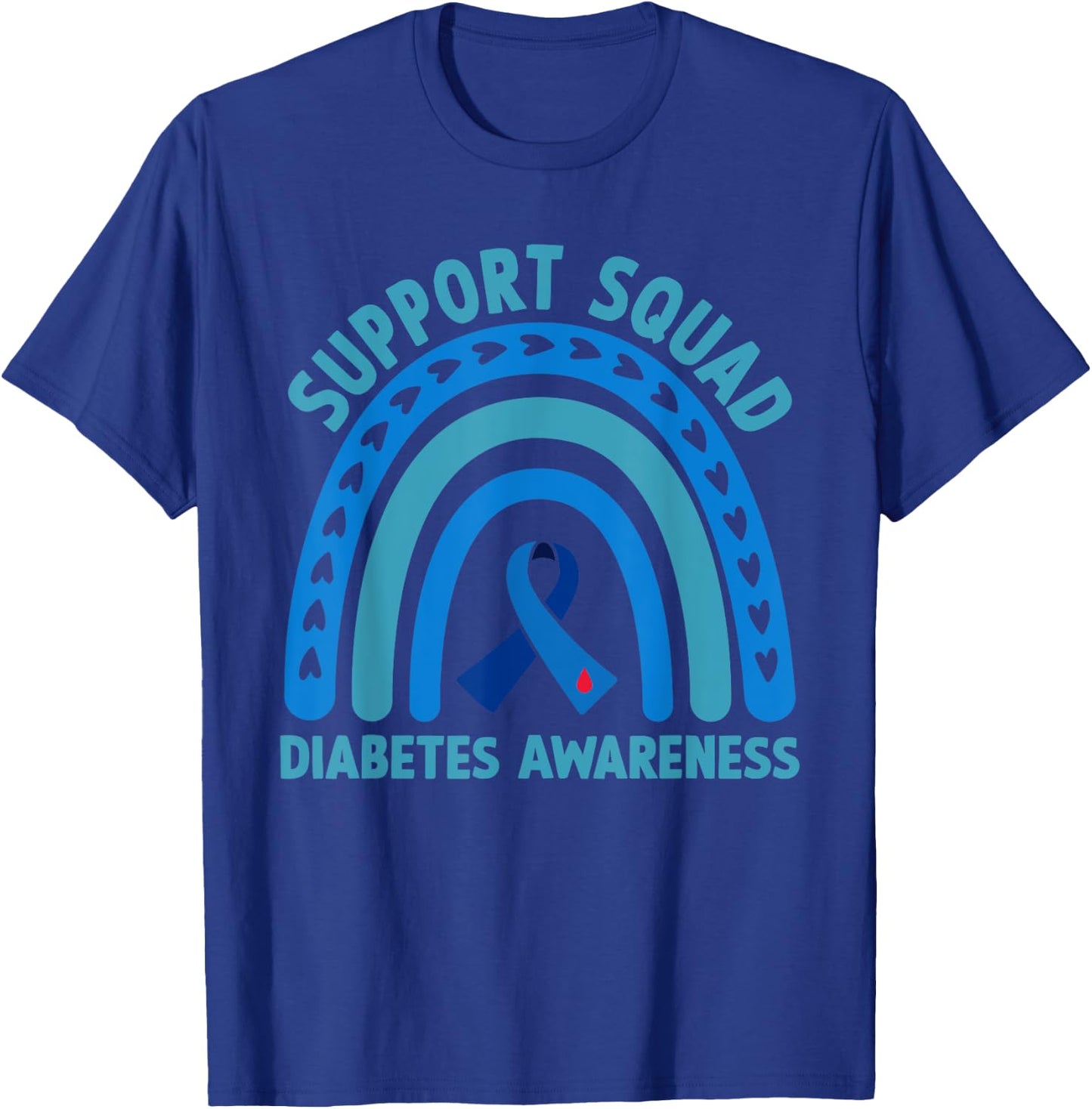Diabetes Blue Support Squad Diabetes Awareness T-Shirt - T-Shirt | Royal