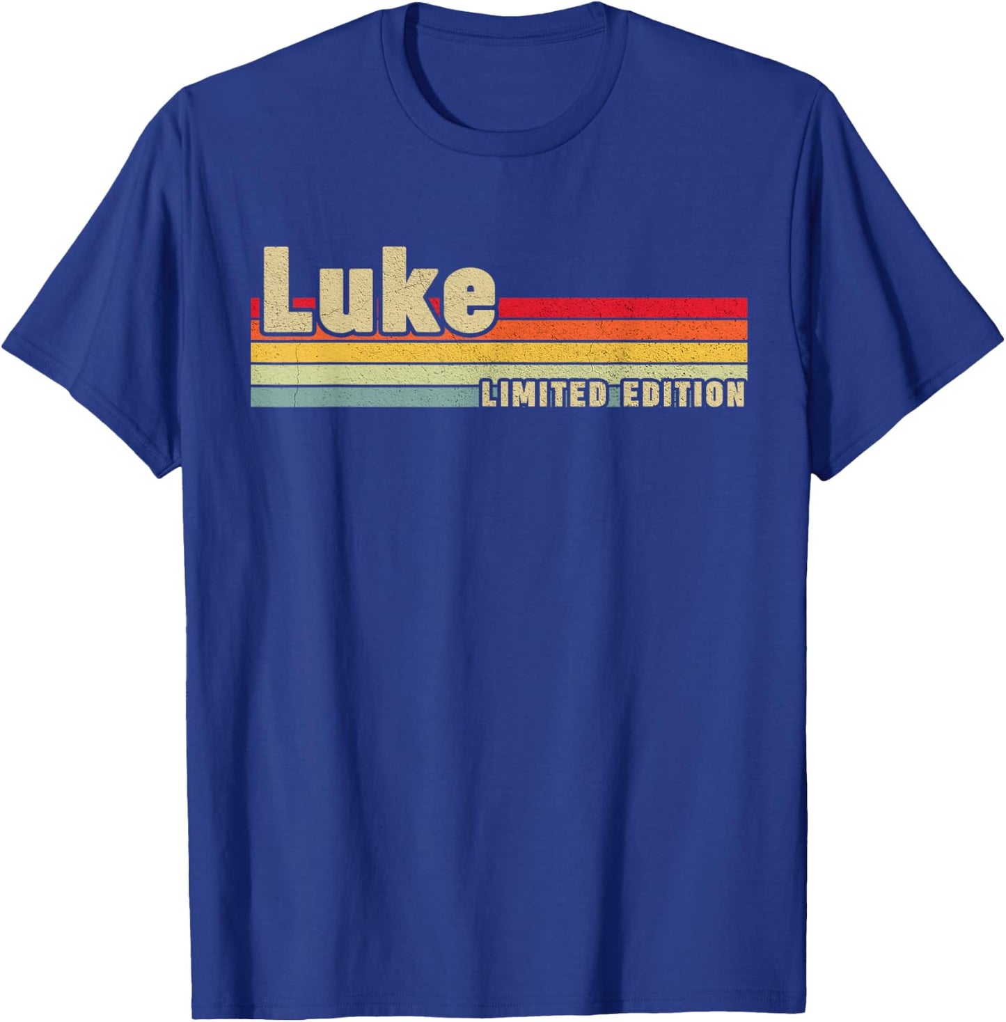 First Names Apparel Kids Luke Name Personalized Birthday Funny Black Letter Print Short Sleeve T-Shirt - T-Shirt | Royal