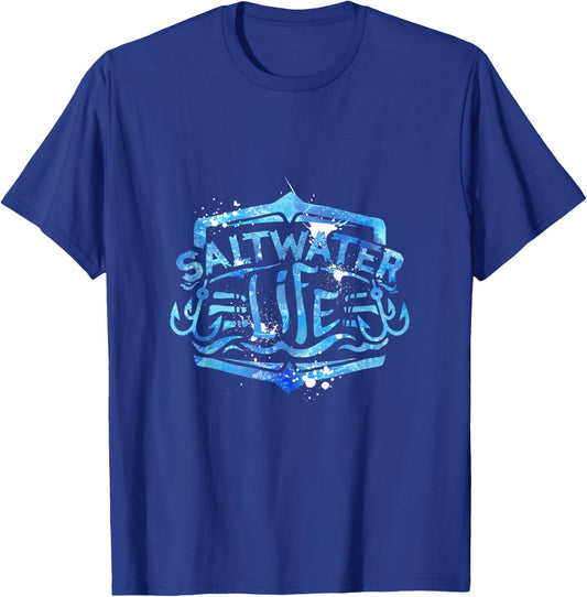 Saltwater Life Fishing T-Shirt - T-Shirt | Royal