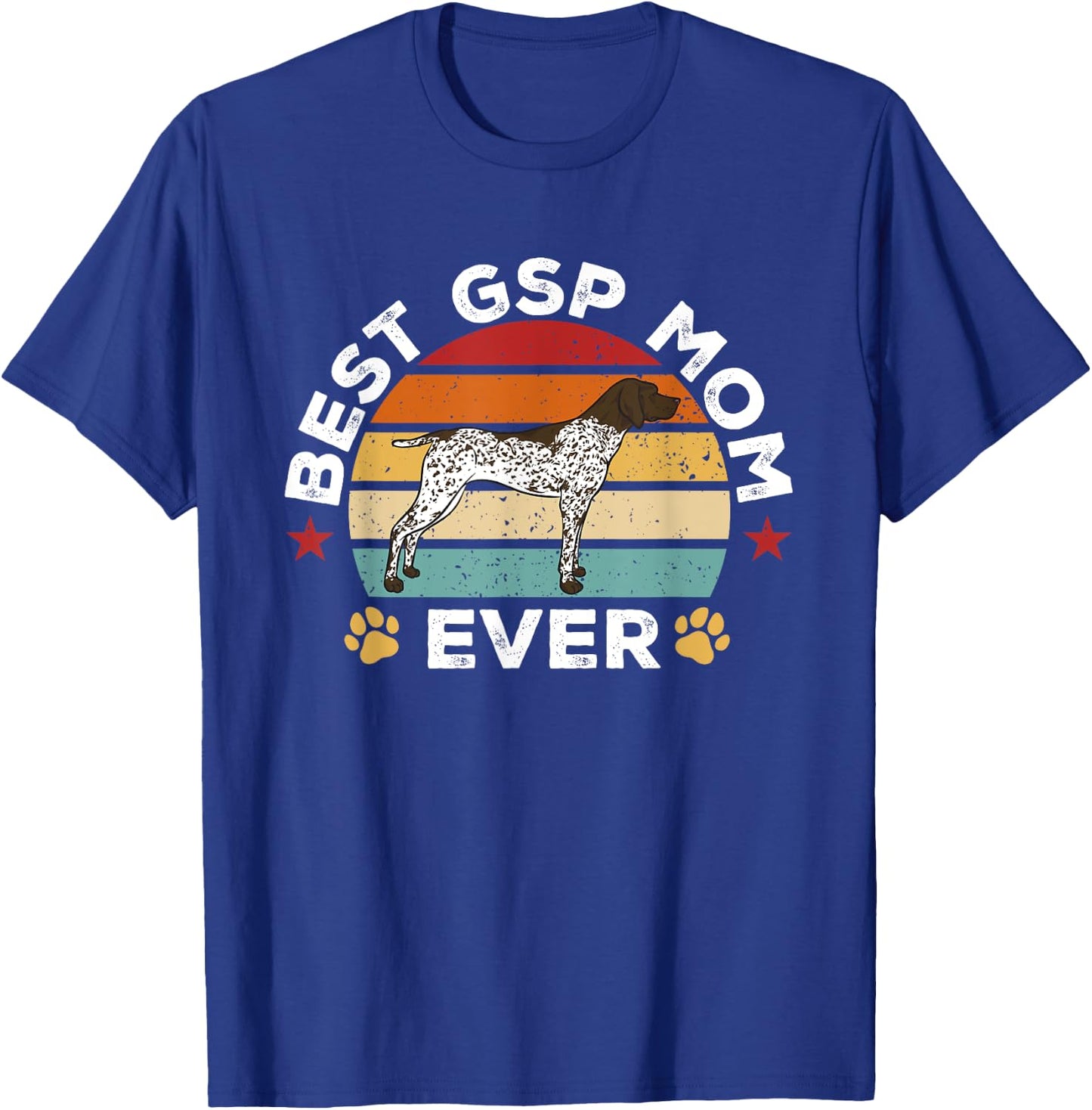 Retro Vintage German Shorthaired Pointer Best GSP Mom Ever T-Shirt - T-Shirt | Royal