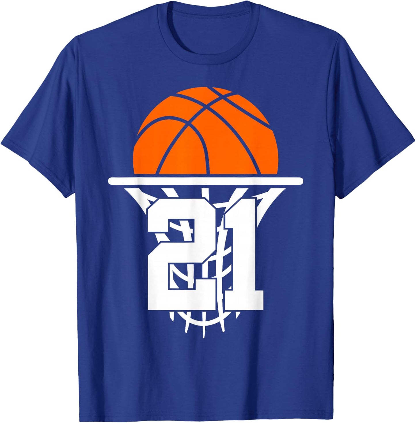21 Years Basketball 21st Birthday T-Shirt - T-Shirt | Royal