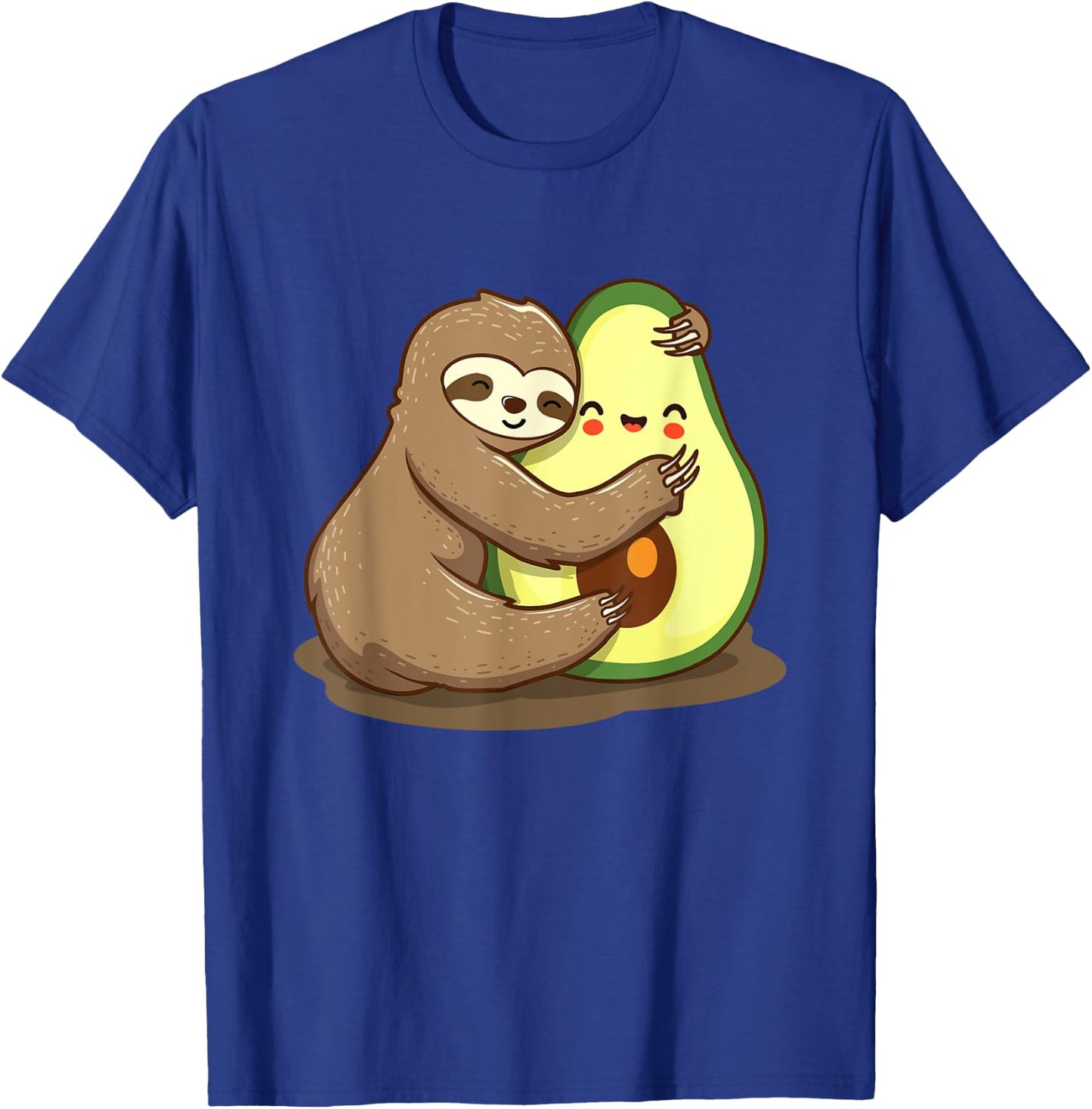 Hugging Sloth And Avocado - Zookeeper Nature Animal Lover T-Shirt - T-Shirt | Royal
