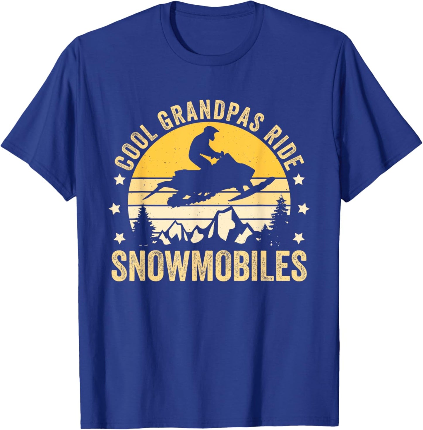 Cool Grandpas Ride Snowmobiles T-Shirt - T-Shirt | Royal