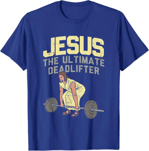 Vintage Jesus The Ultimate Deadlifter Funny Christian Gym T-Shirt - T-Shirt | Royal