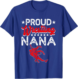Proud Wrestling Nana Mother's Day Sport Lover Mama Mom T-Shirt - T-Shirt | Royal