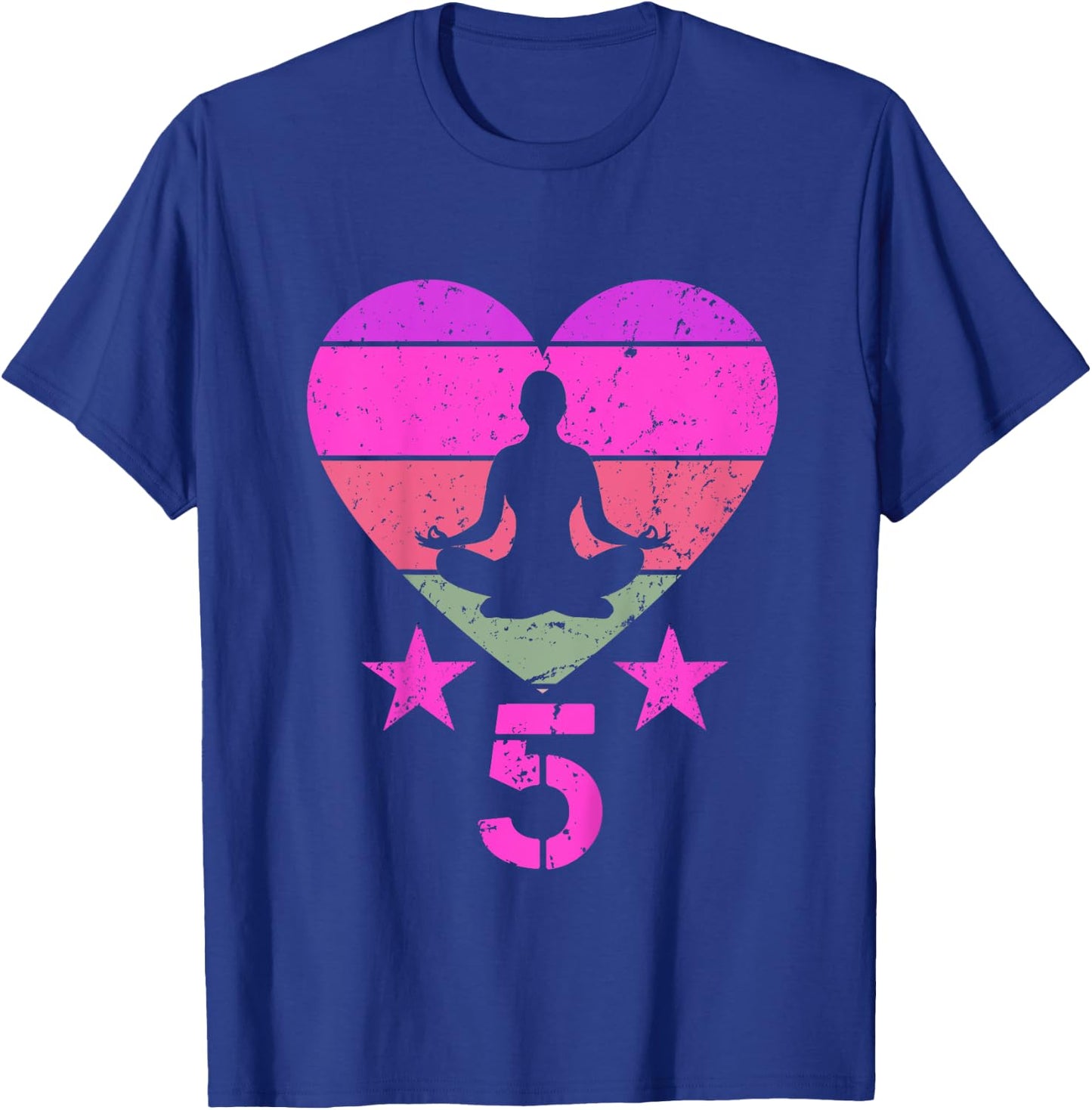 Kids Yoga Birthday 5 Year Old Boy Girl Yoga 5th Birthday T-Shirt - T-Shirt | Royal