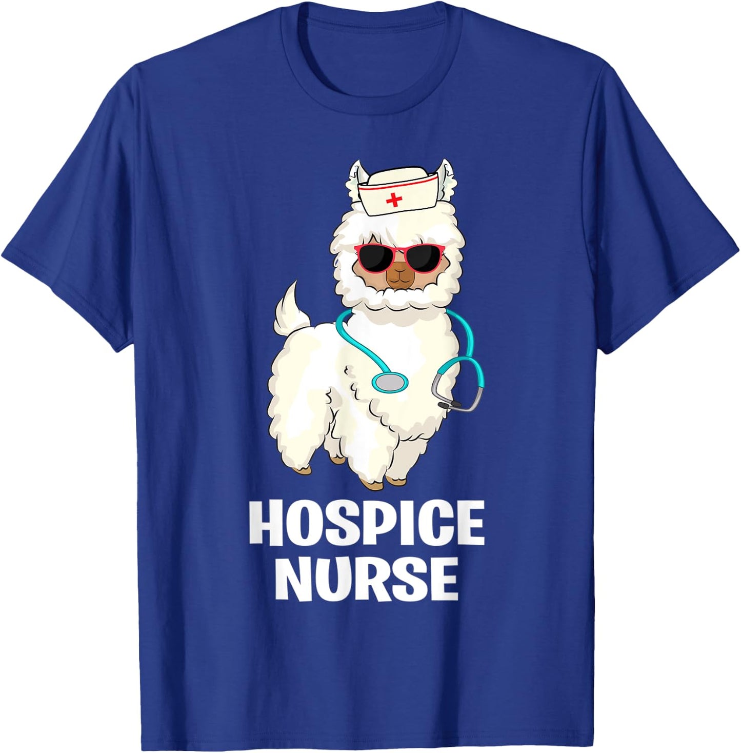 Funny Hospice Nurse Llama End of Life Palliative Nursing T-Shirt - T-Shirt | Royal
