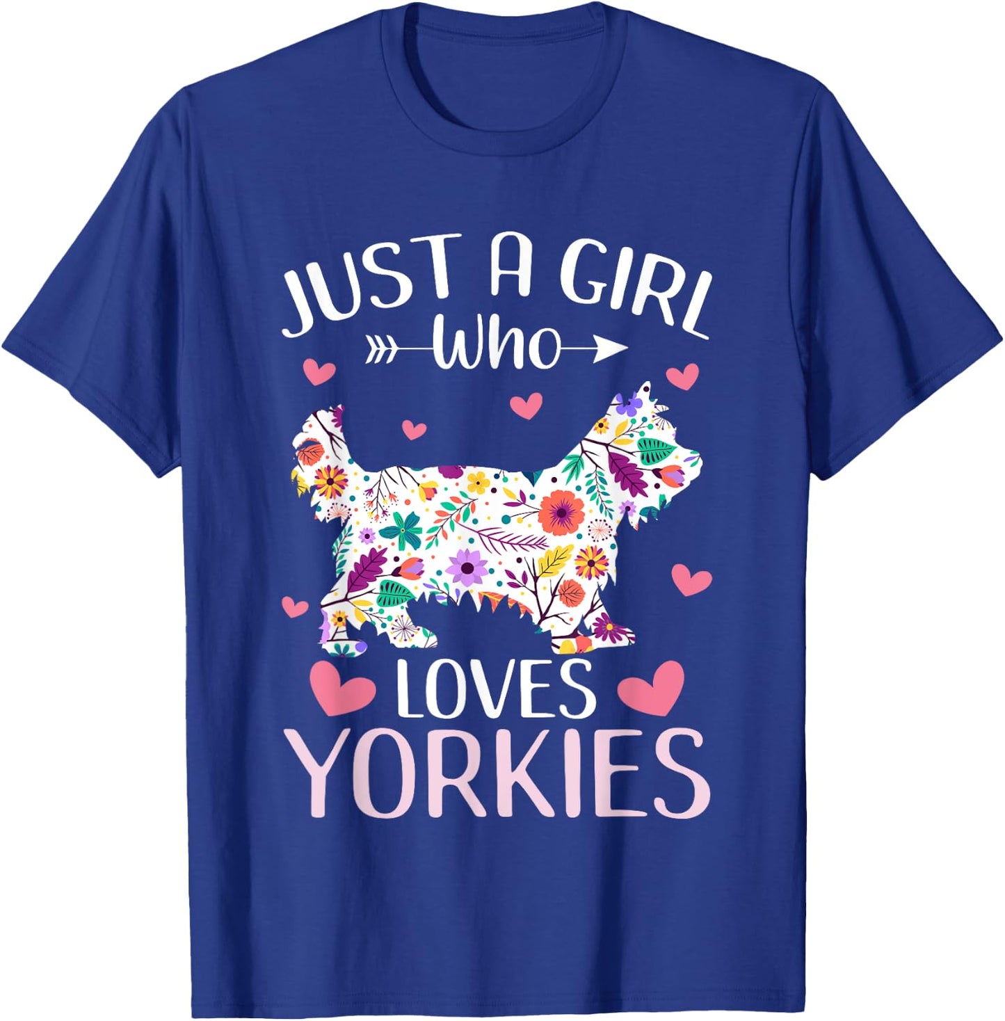 Just A Girl Who Loves Yorkies Cute Dog Lover girls kids T-Shirt - T-Shirt | Royal