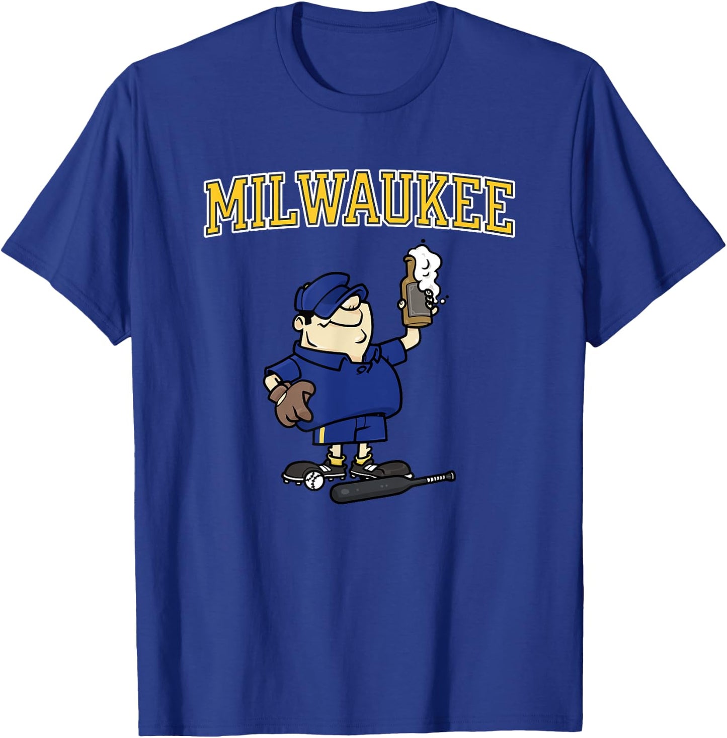 Milwaukee Baseball and Beer T-Shirt - T-Shirt | Royal