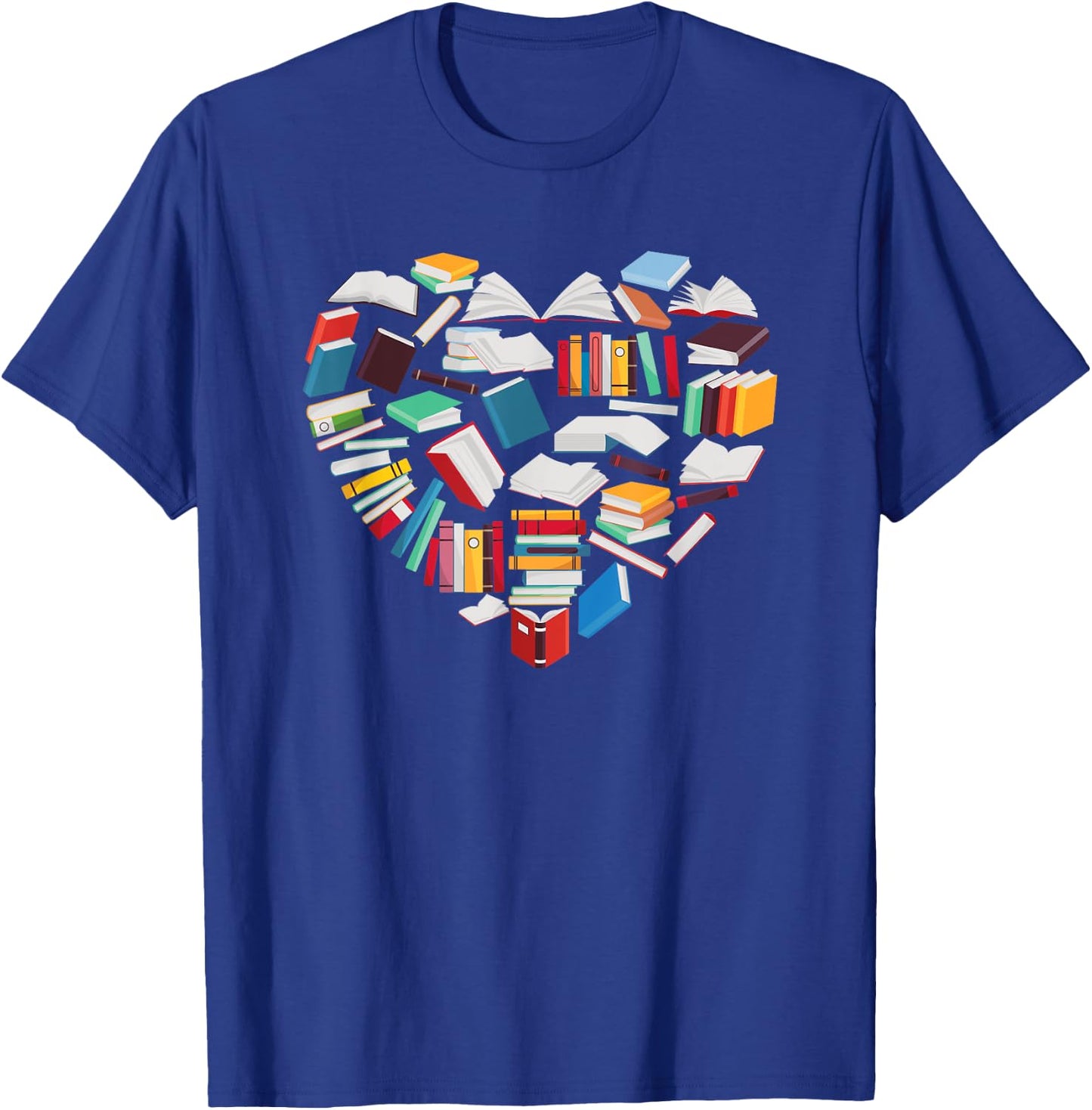 Love To Read Heart Made of Books Bookworm Book Lover T-Shirt - T-Shirt | Royal
