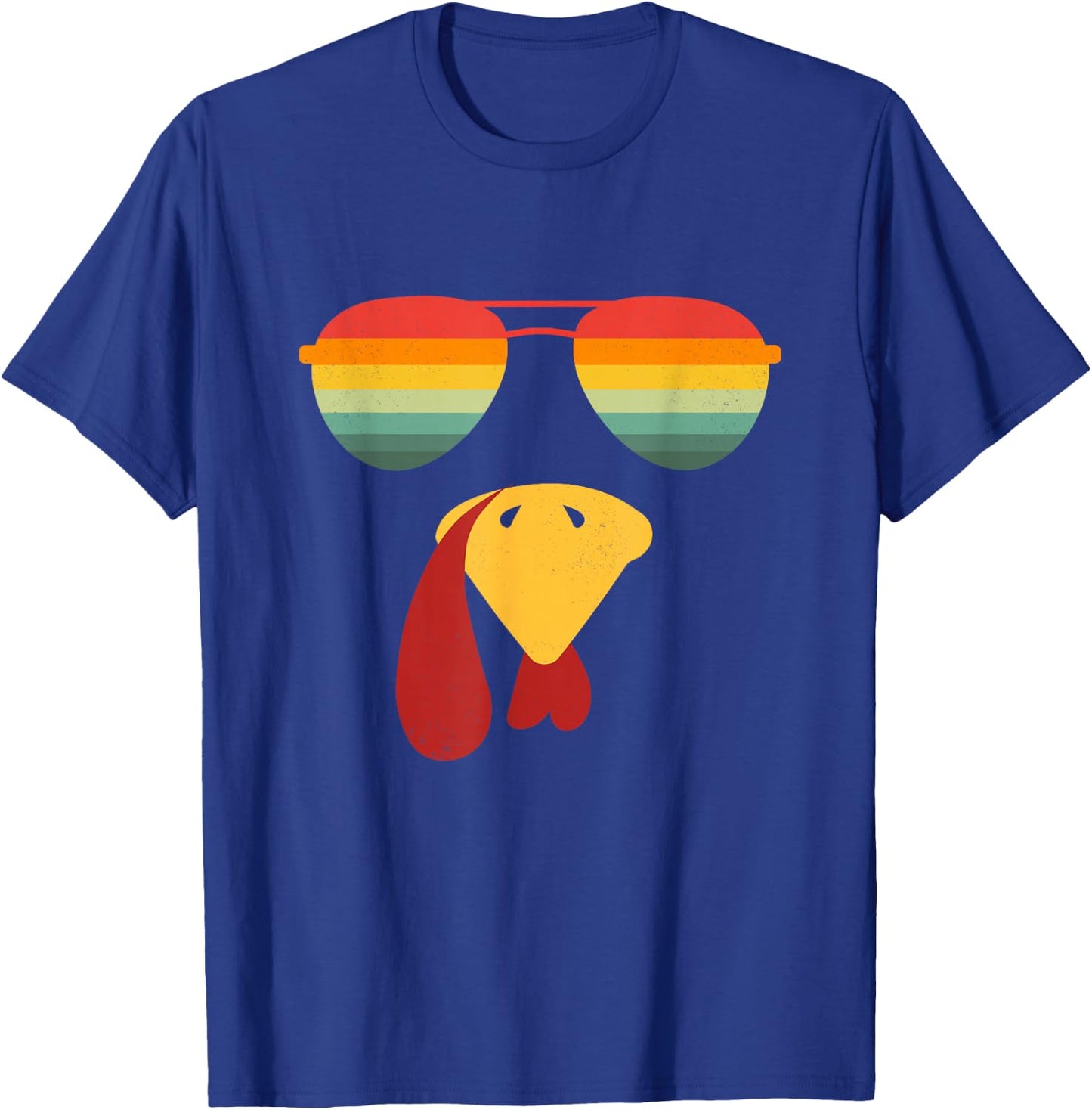 Turkey Face Sunglasses Thanksgiving Boys Kids Cool Turkey T-Shirt - T-Shirt | Royal