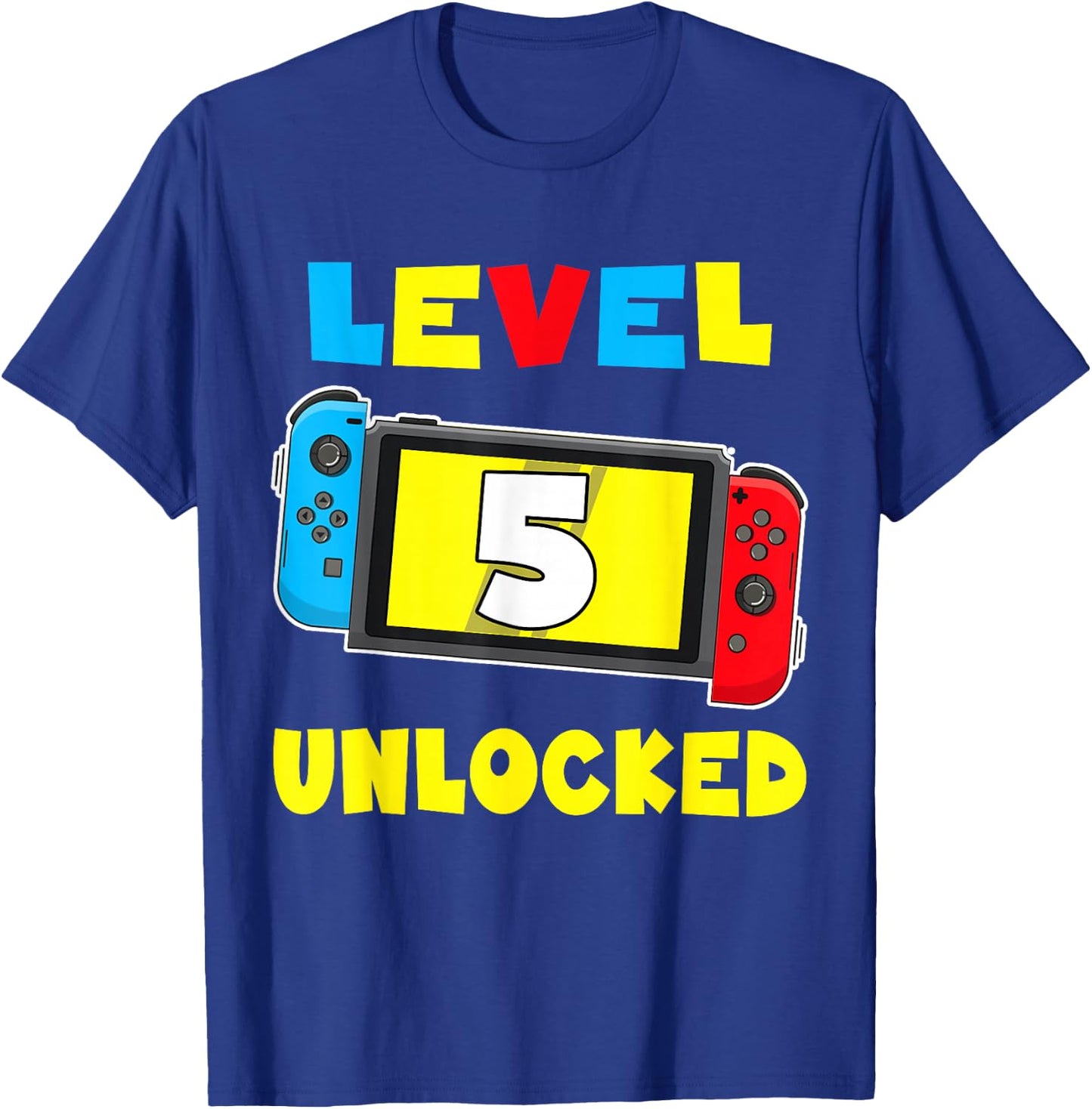 Level 5 Unlocked 5th Birthday Shirt Video Game 5 Year Old T-Shirt - T-Shirt | Royal