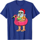 Christmas in July Funny Santa Flamingo Pool Float Summer Men T-Shirt - T-Shirt | Royal
