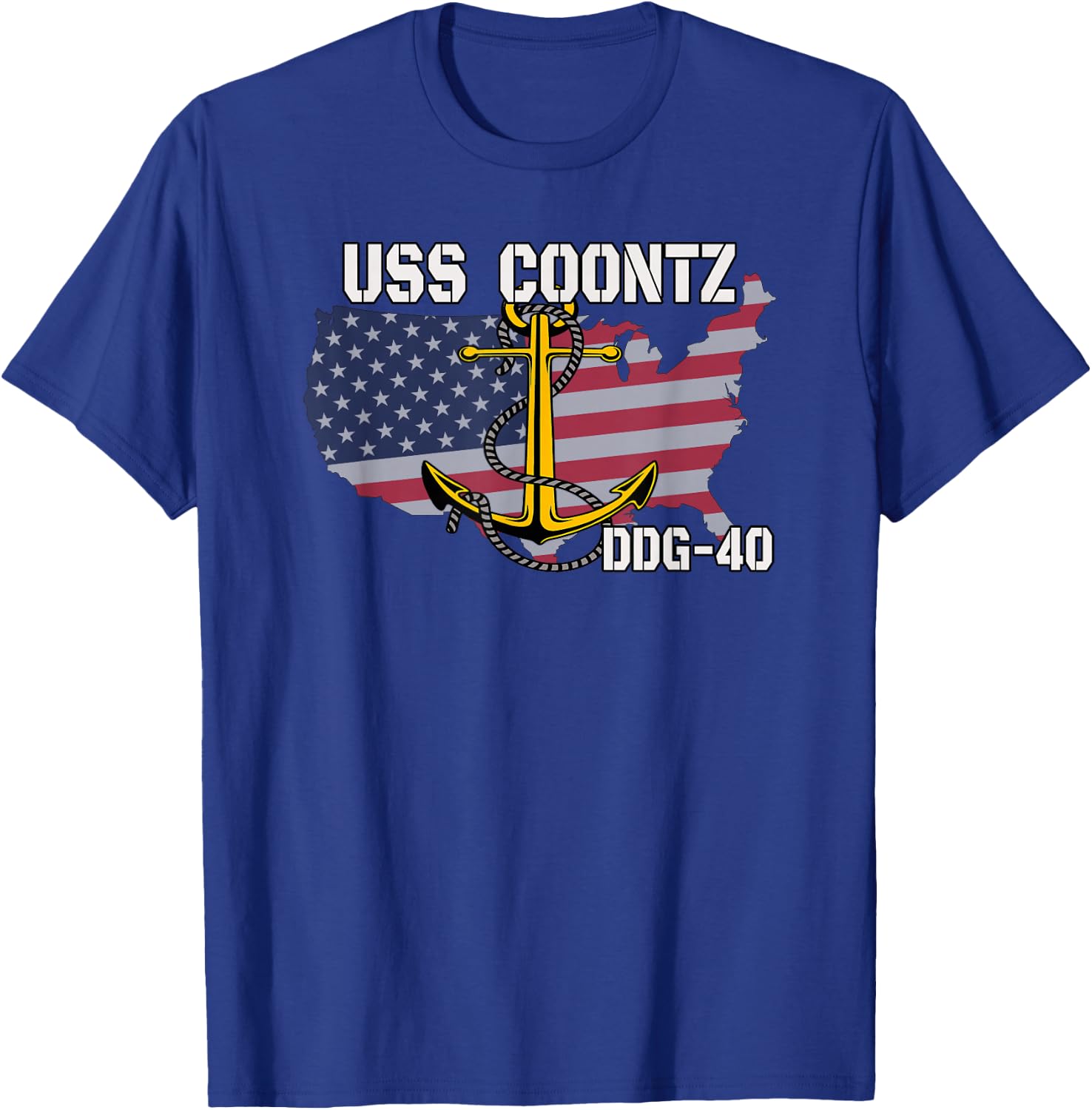 USS Coontz DDG-40 Destroyer Veterans Day Father Grandpa Dad T-Shirt - T-Shirt | Royal