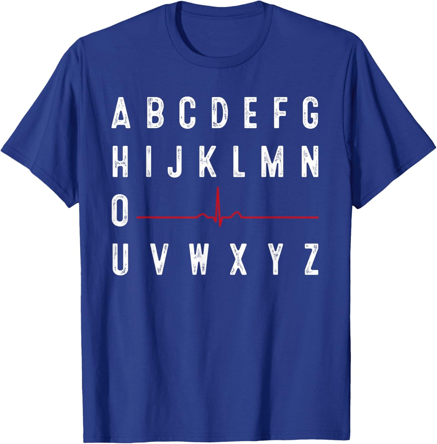 PQRST Nurses Day Funny Nurse Alphabet Cardiac Cycle Black 3X-Large Adults T-Shirt - T-Shirt | Royal