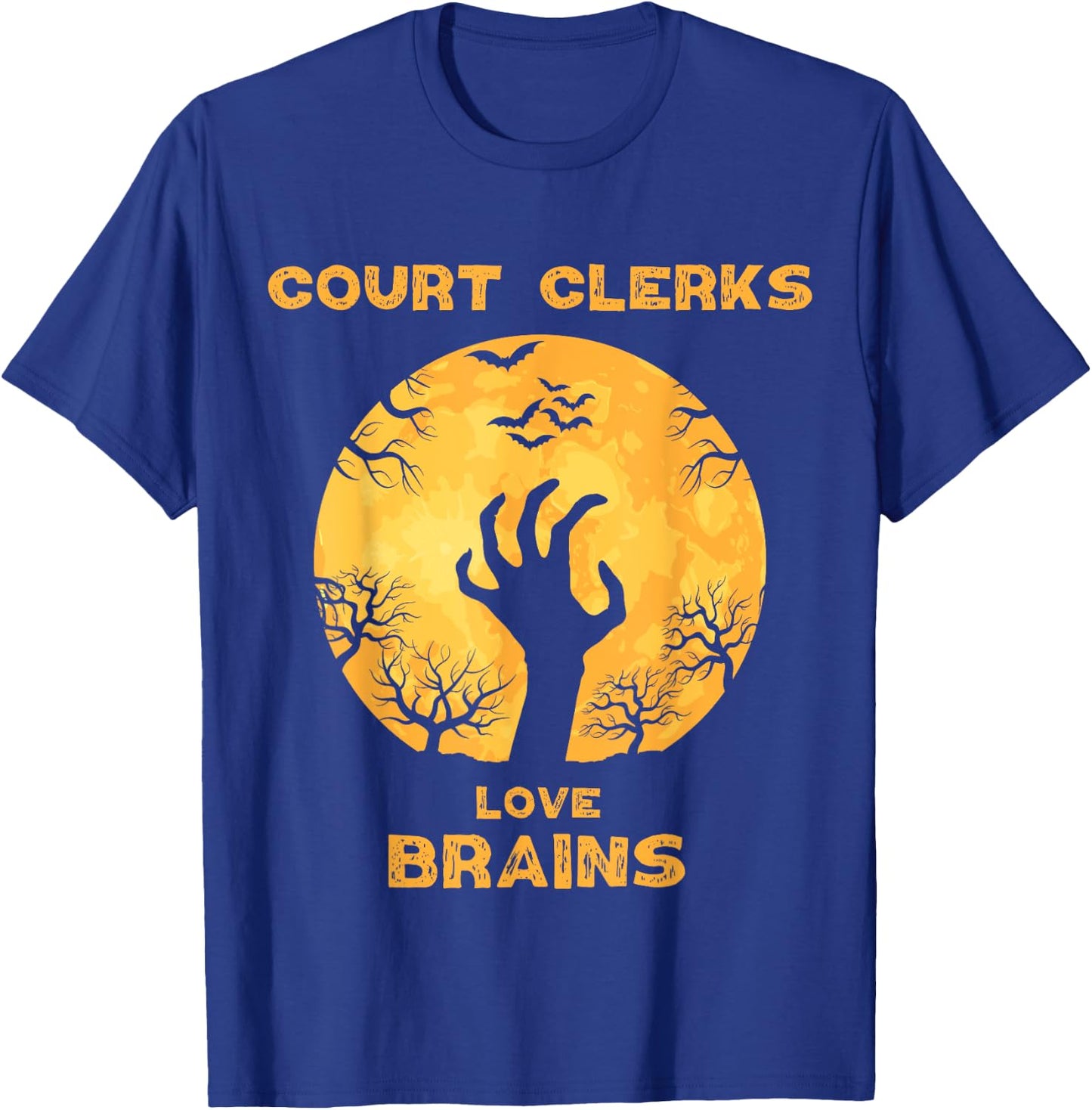 Court Clerks Love Brains Funny Halloween Court Clerk T-Shirt - T-Shirt | Royal