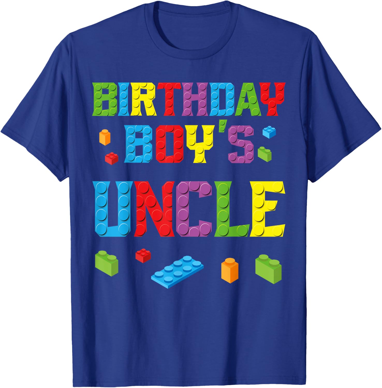 Master Builder Birthday Boy's Uncle Building Bricks Blocks T-Shirt - T-Shirt | Royal