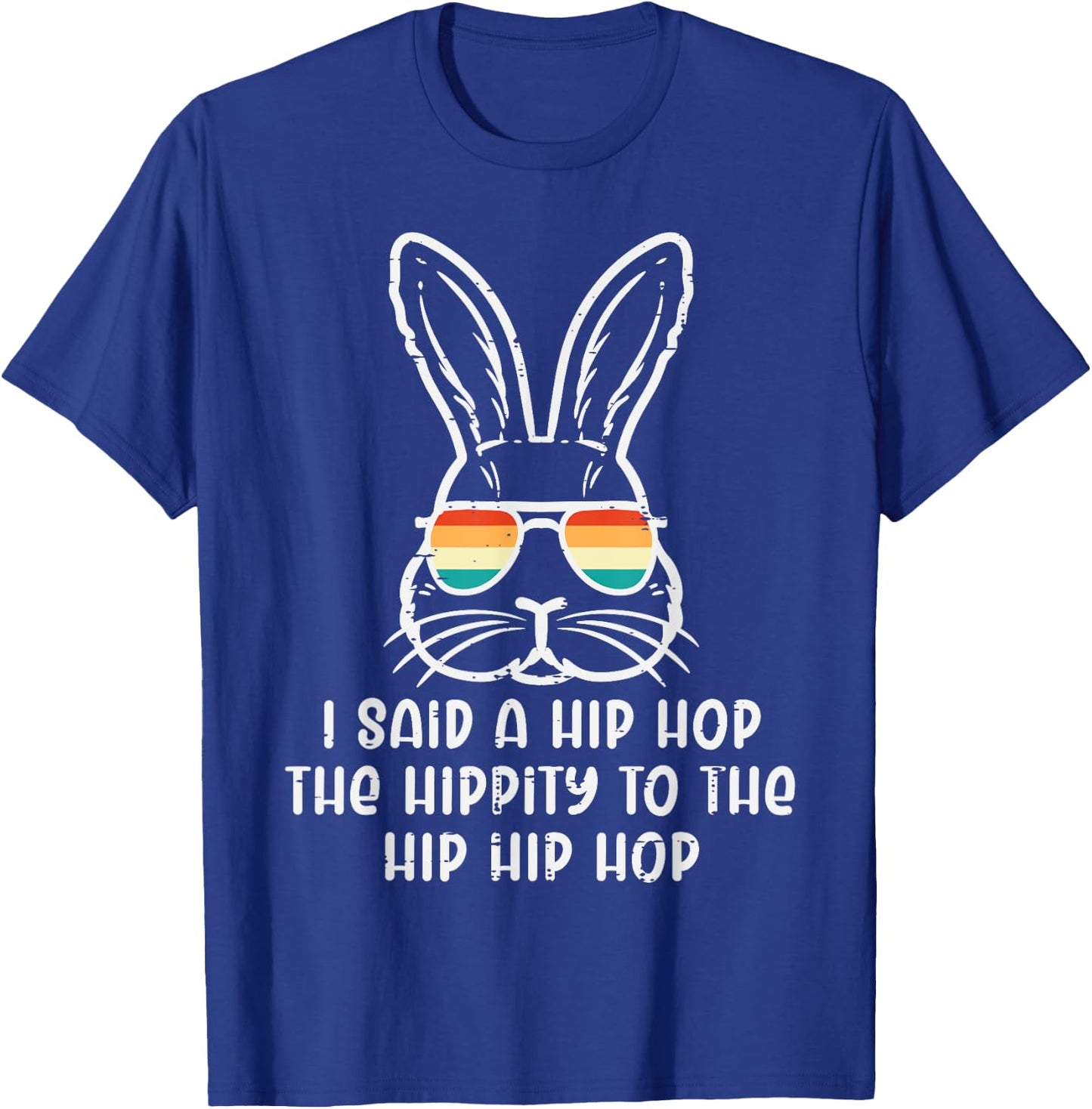 Easter Bunny Hip Hop Hippity Retro Men Boys Kids Teens Youth T-Shirt - T-Shirt | Royal