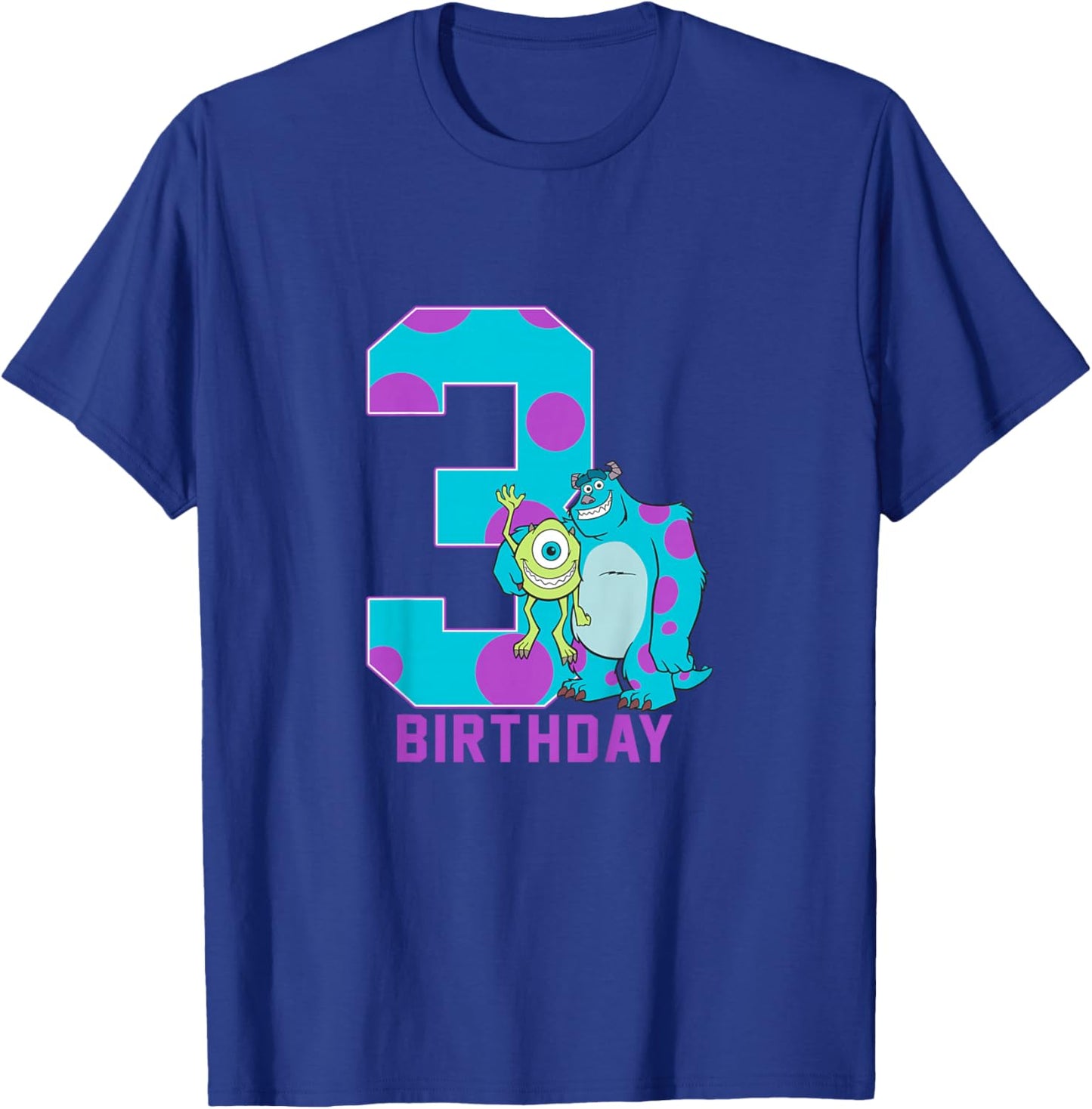 Kids Disney Pixar Monsters University Mike & Sully 3rd Birthday T-Shirt - T-Shirt | Royal