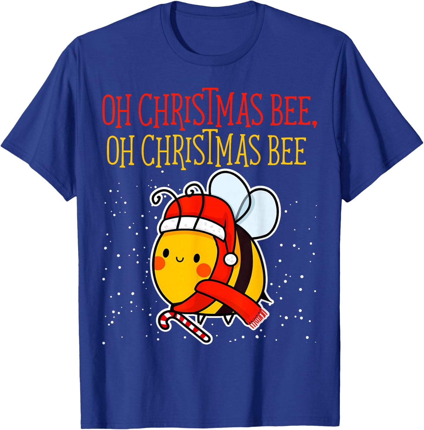 Oh Christmas Bee Wrapped with Lights Funny Apparel T-Shirt - T-Shirt | Royal