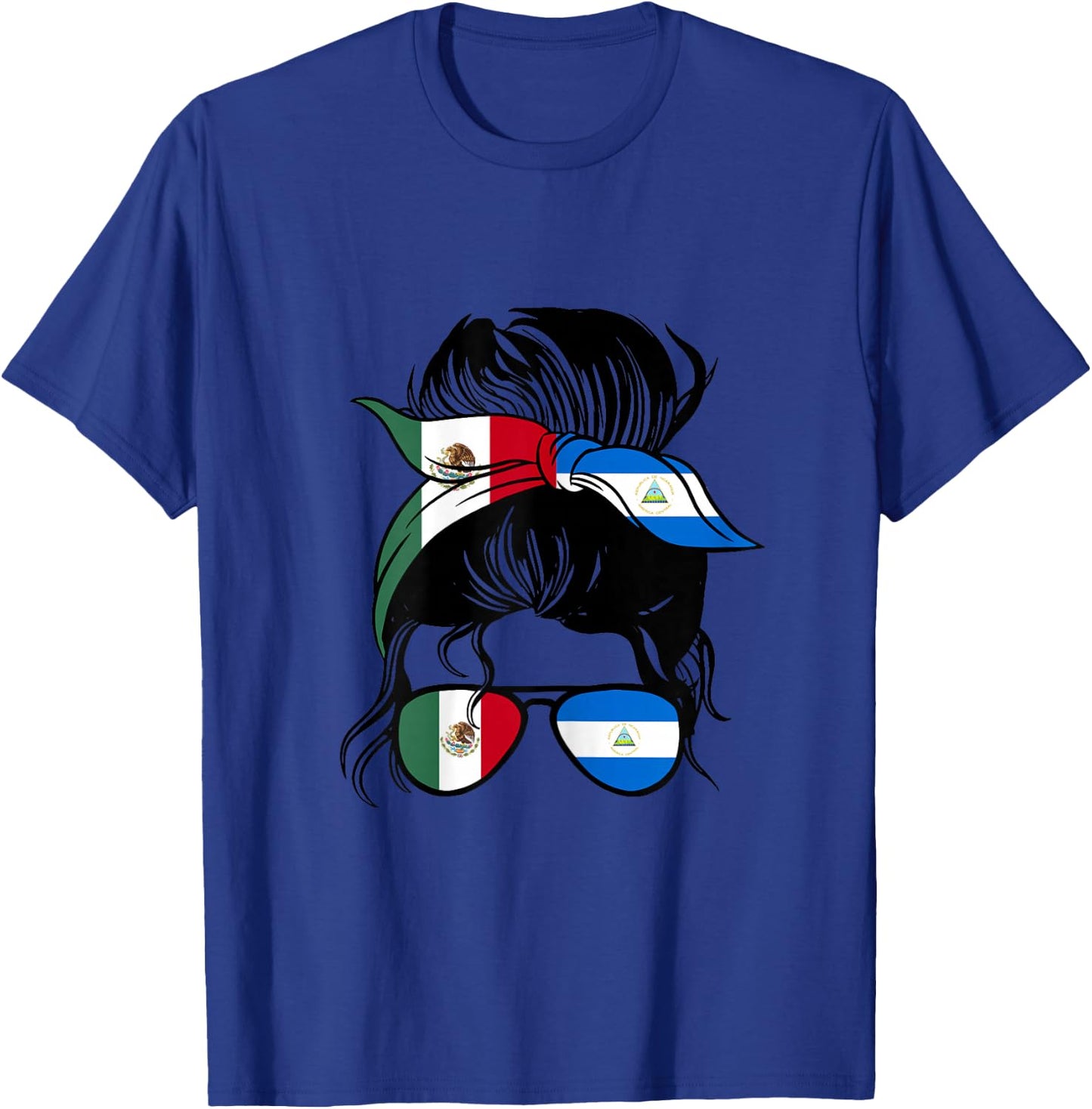 Mexico and Nicaragua Mix Half Mexican and Half Nicaraguan T-Shirt - T-Shirt | Royal