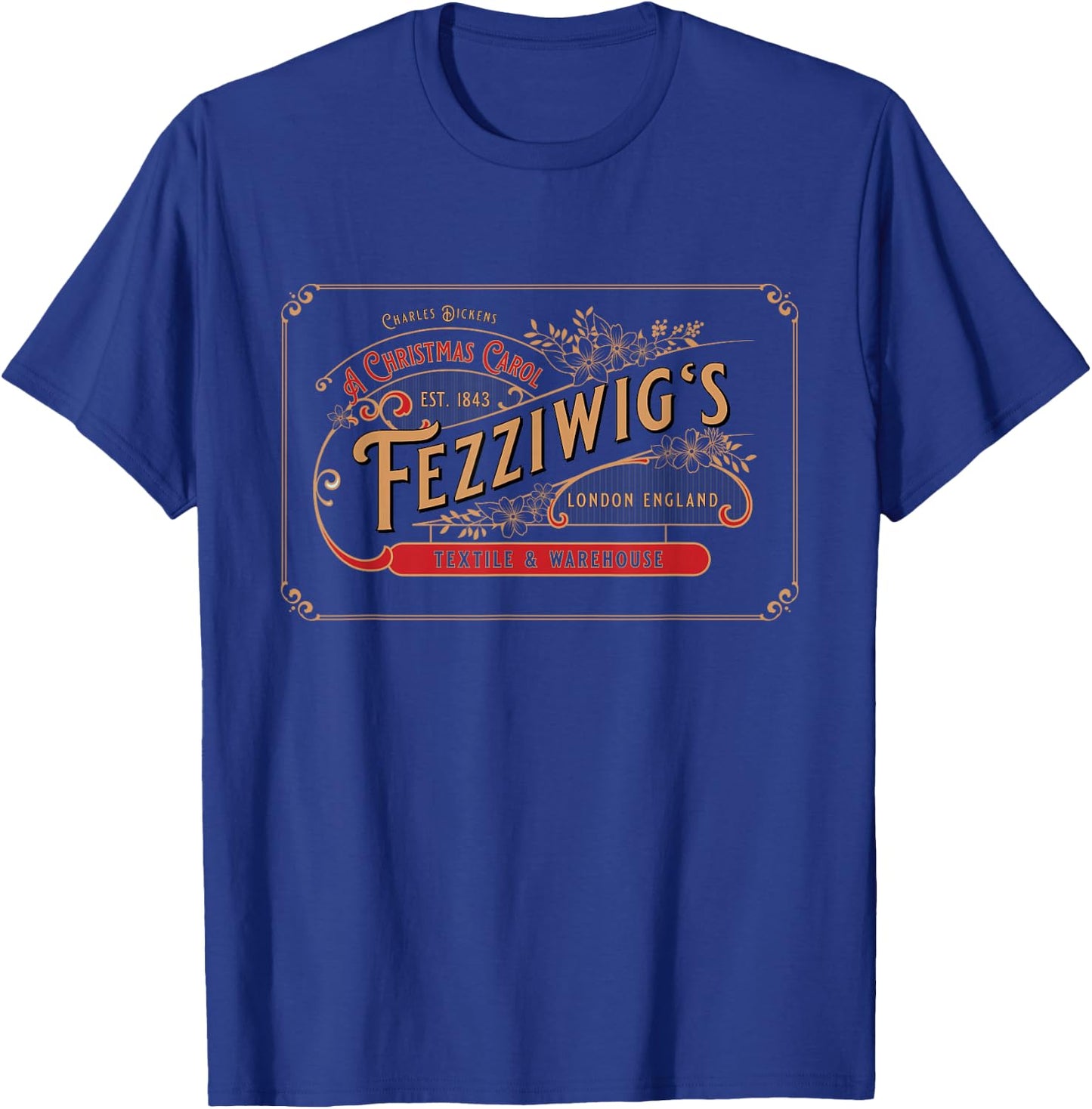 Charles Dickens, Christmas Carol, Fezzigg's, Scrooge & Marley, Holiday T-Shirt - T-Shirt | Royal
