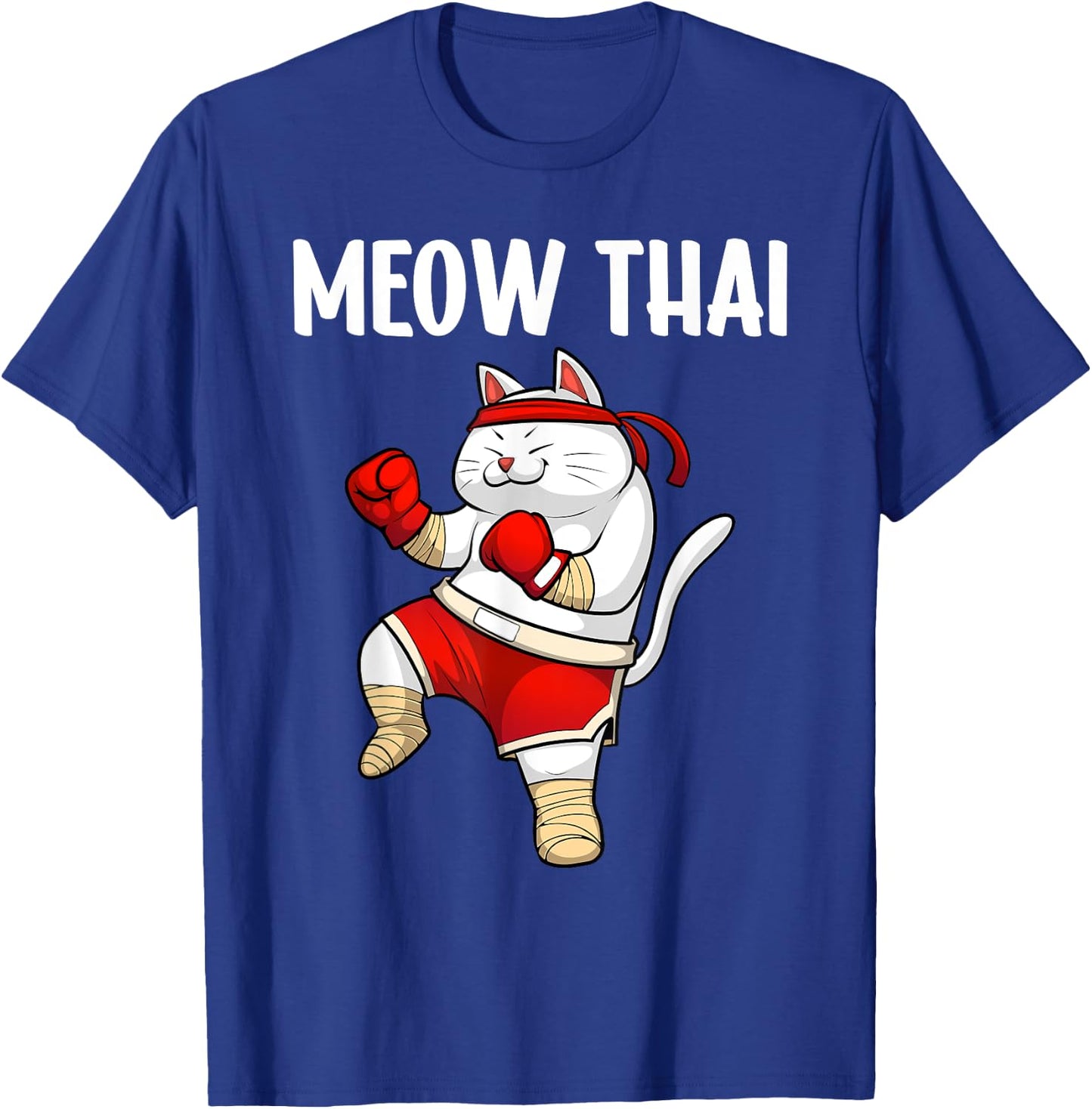 Funny Meow Thai Design Women Muay Thai Boxing Lovers T-Shirt - T-Shirt | Royal