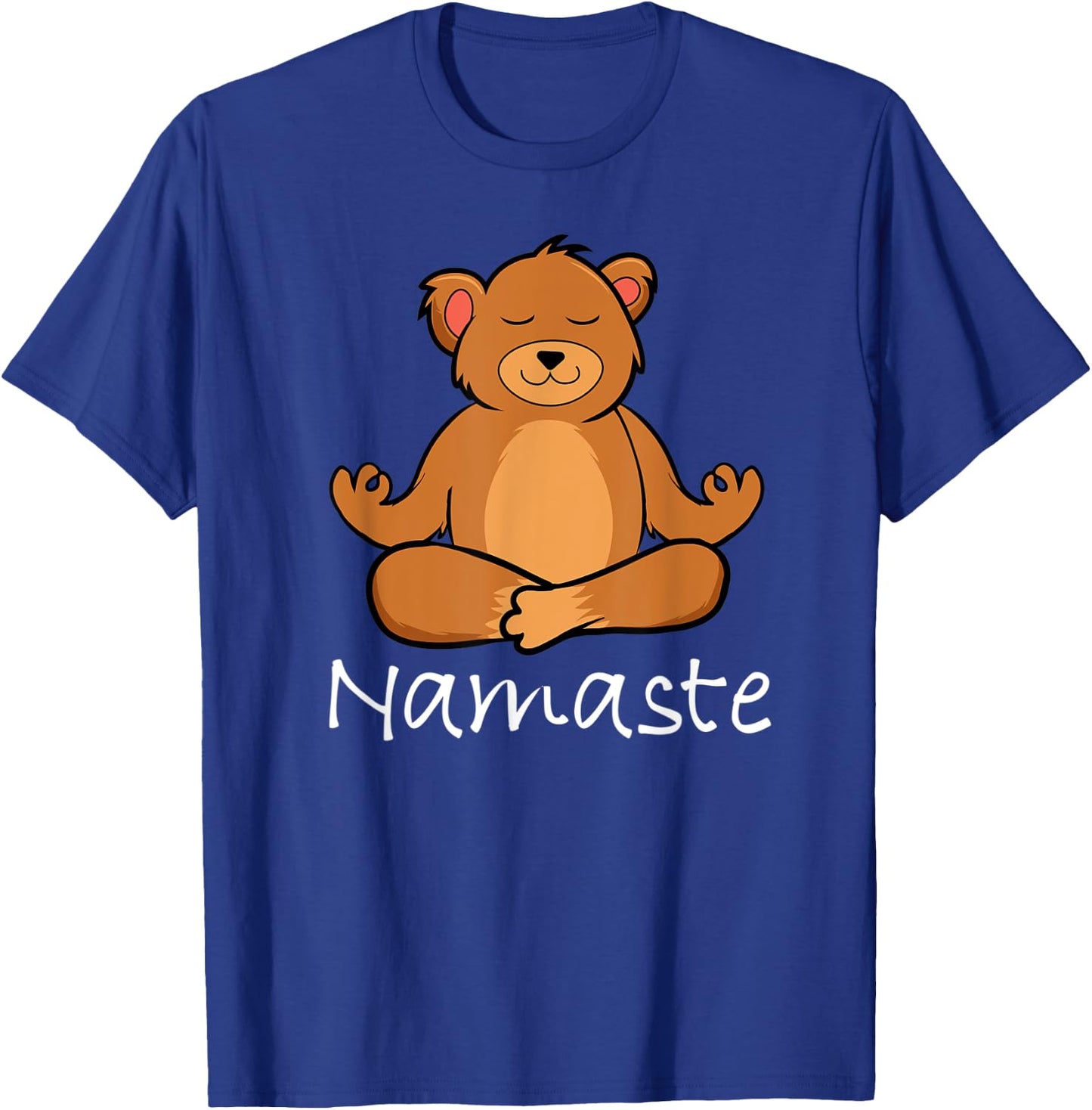 Adorable Cartoon Bear In Yoga Pose Or Meditating Namaste T-Shirt - T-Shirt | Royal